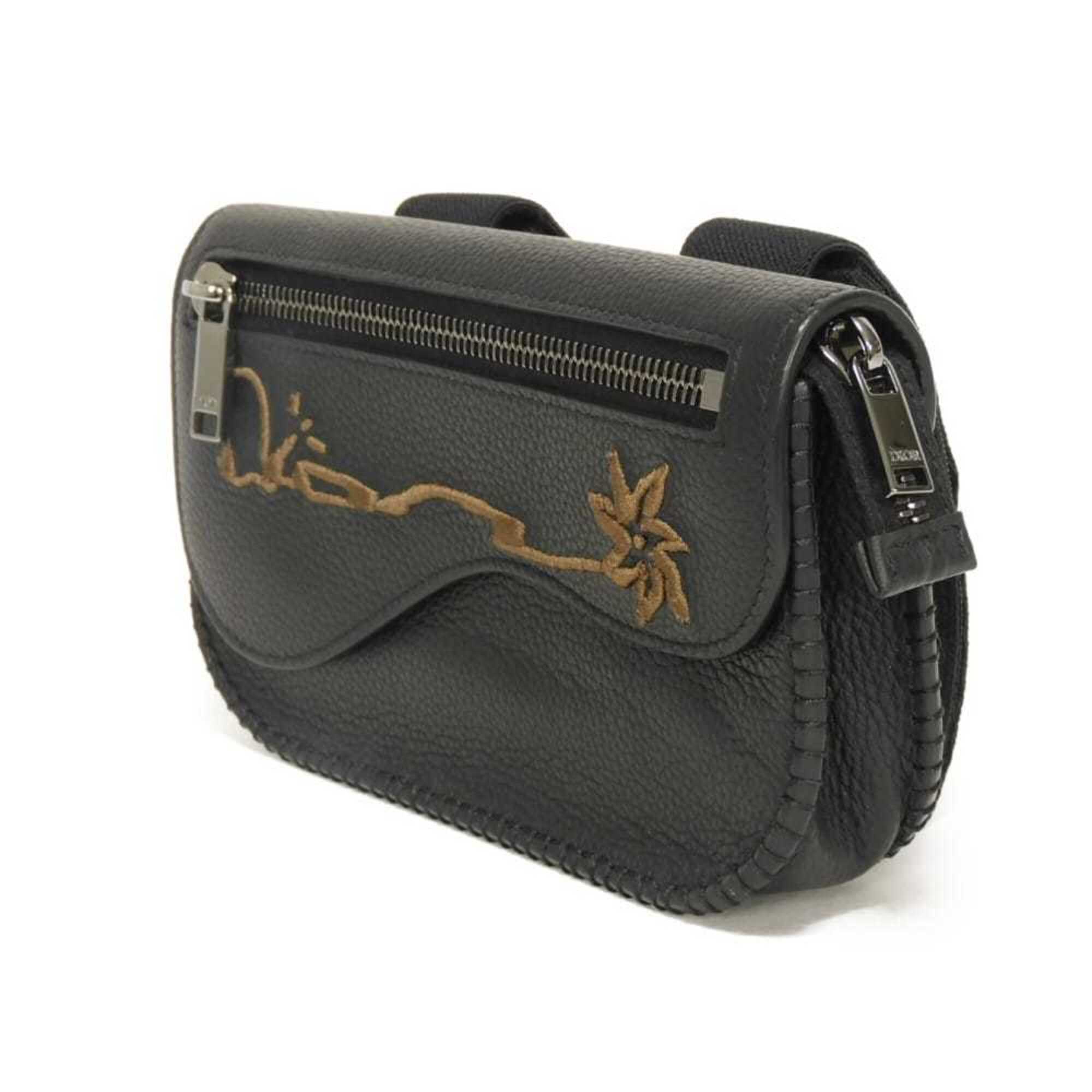Christian Dior Black Leather Handbag Pouch (Pre-Owned)
