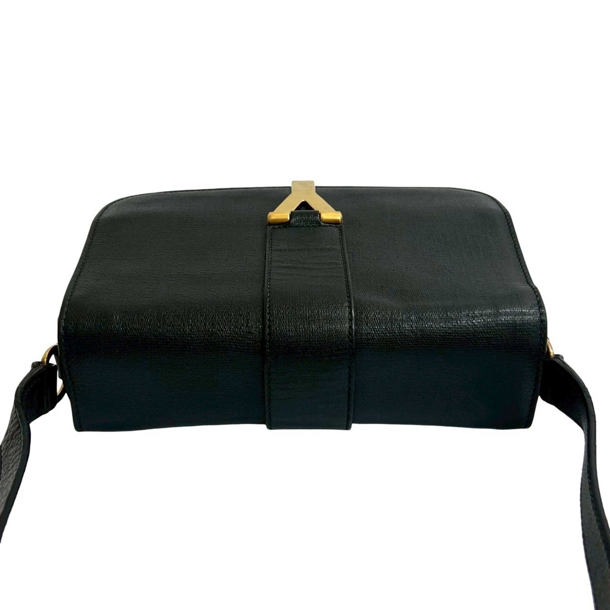 Yves Saint Laurent Black Leather Pochette Shoulder Bag (Pre-Owned)