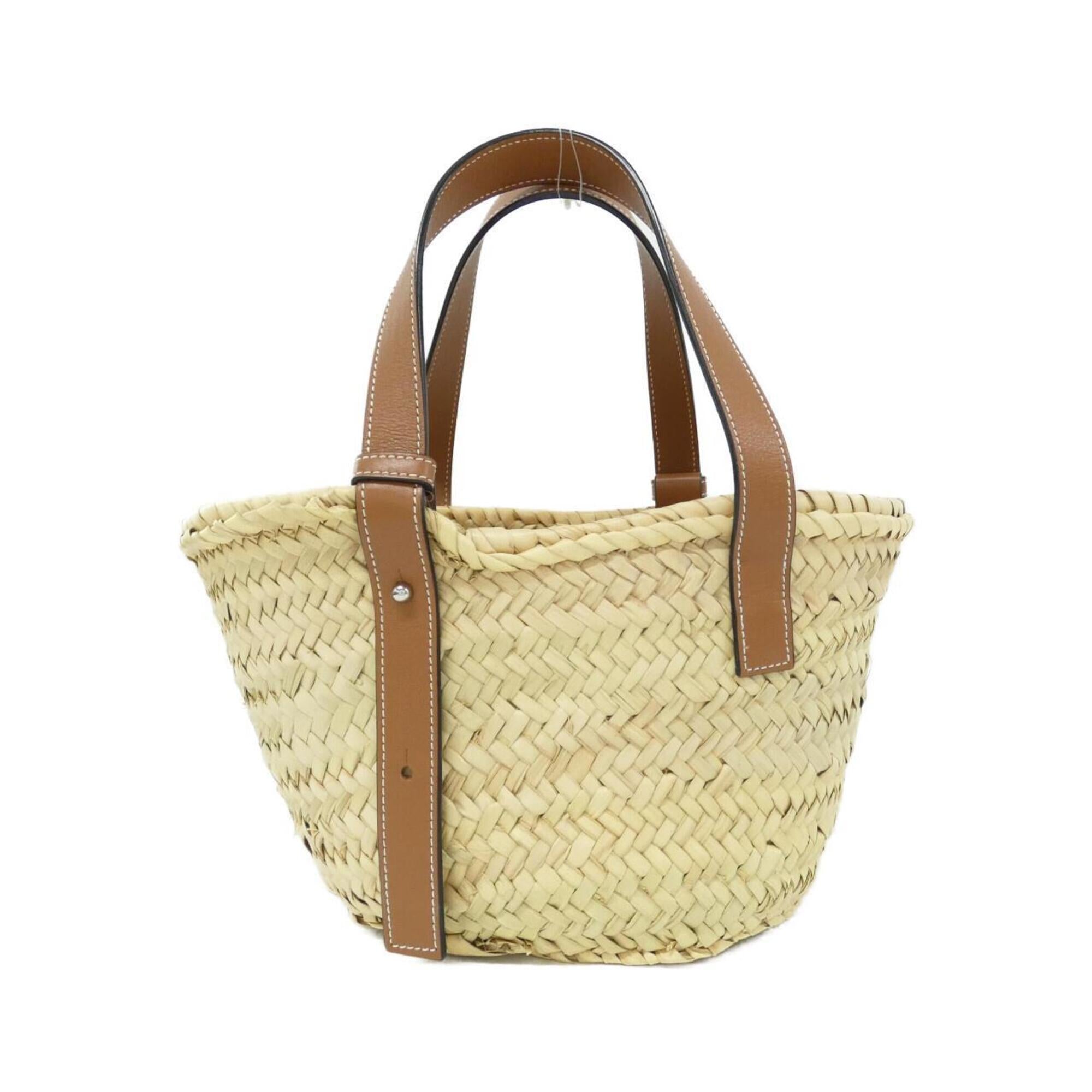 Loewe Beige Orange Raffia Leather Handbag (Pre-Owned)