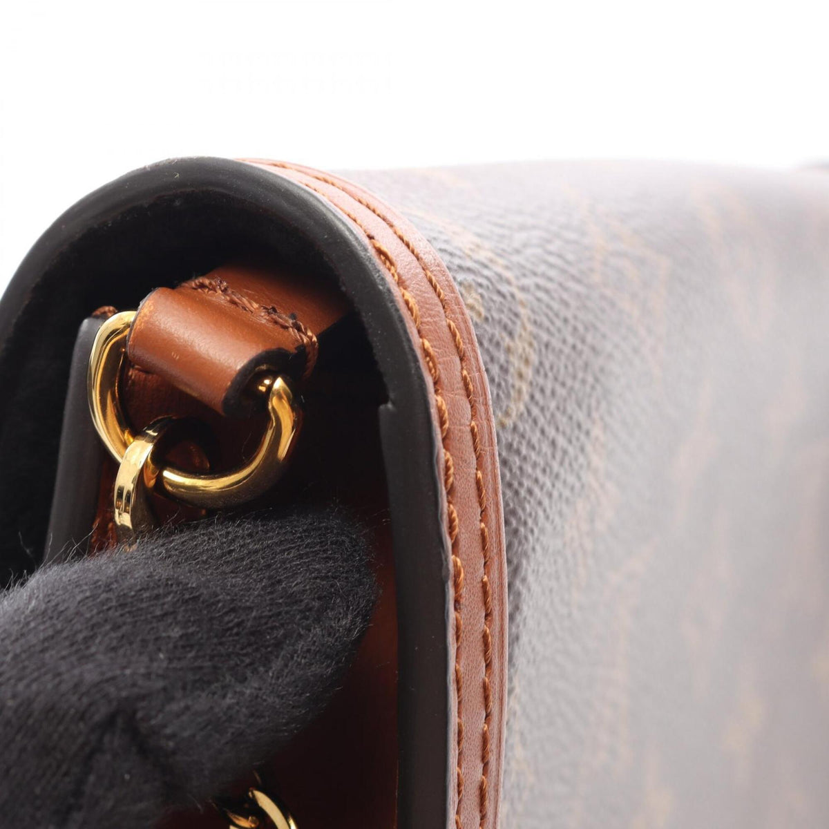 Louis Vuitton Beige Brown Coated Canvas Leather Handbag Shoulder Bag (Pre-Owned)