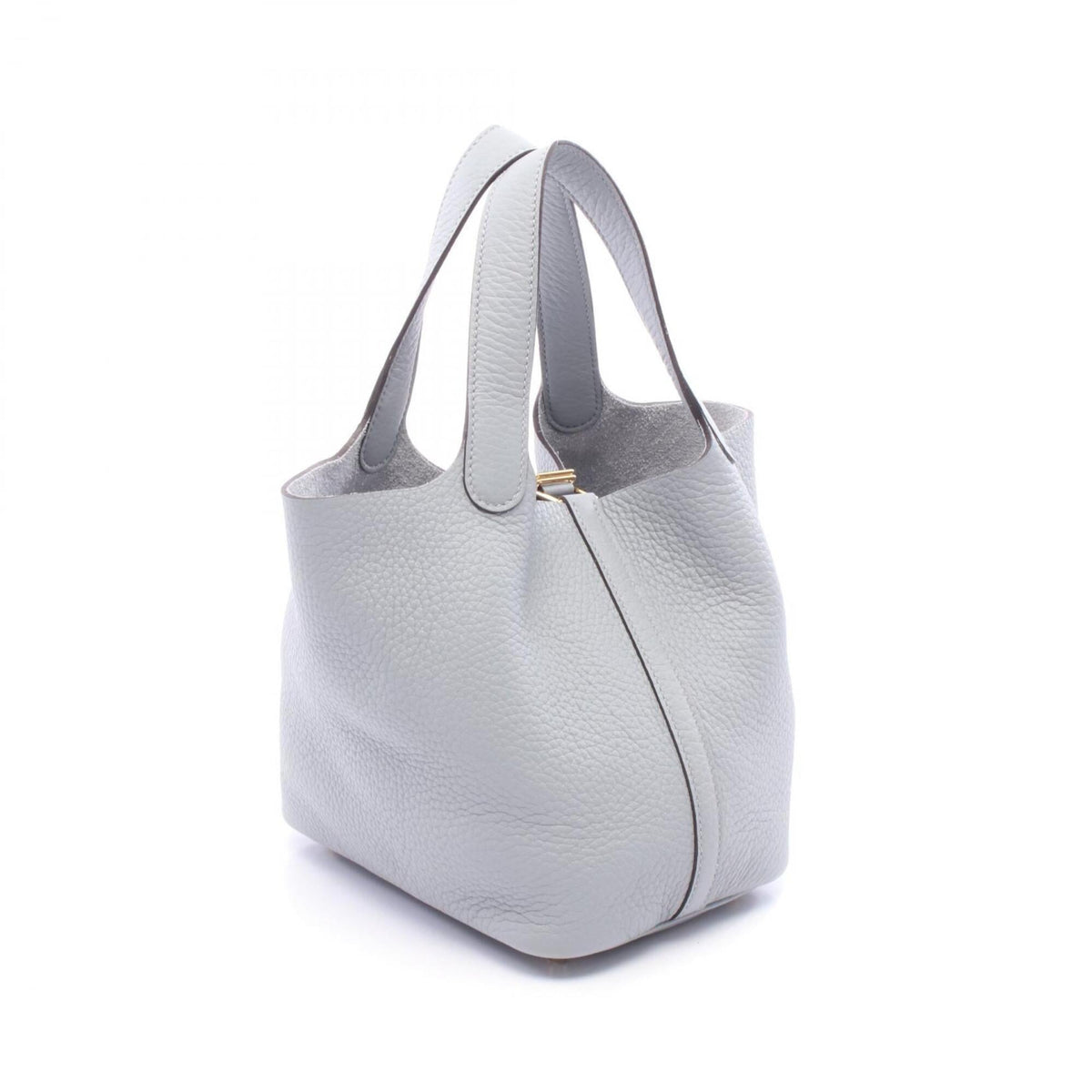 Hermes Gray Taurillon Clemence Leather Leather Handbag (Pre-Owned)