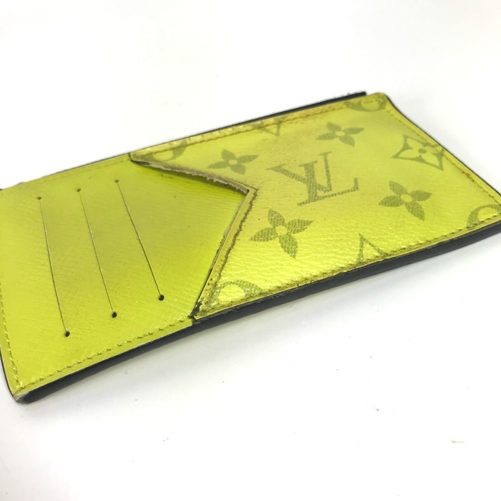 Louis Vuitton Taigarama Yellow Monogram Taiga Leather Coin Purse/Coin Case (Pre-Owned)