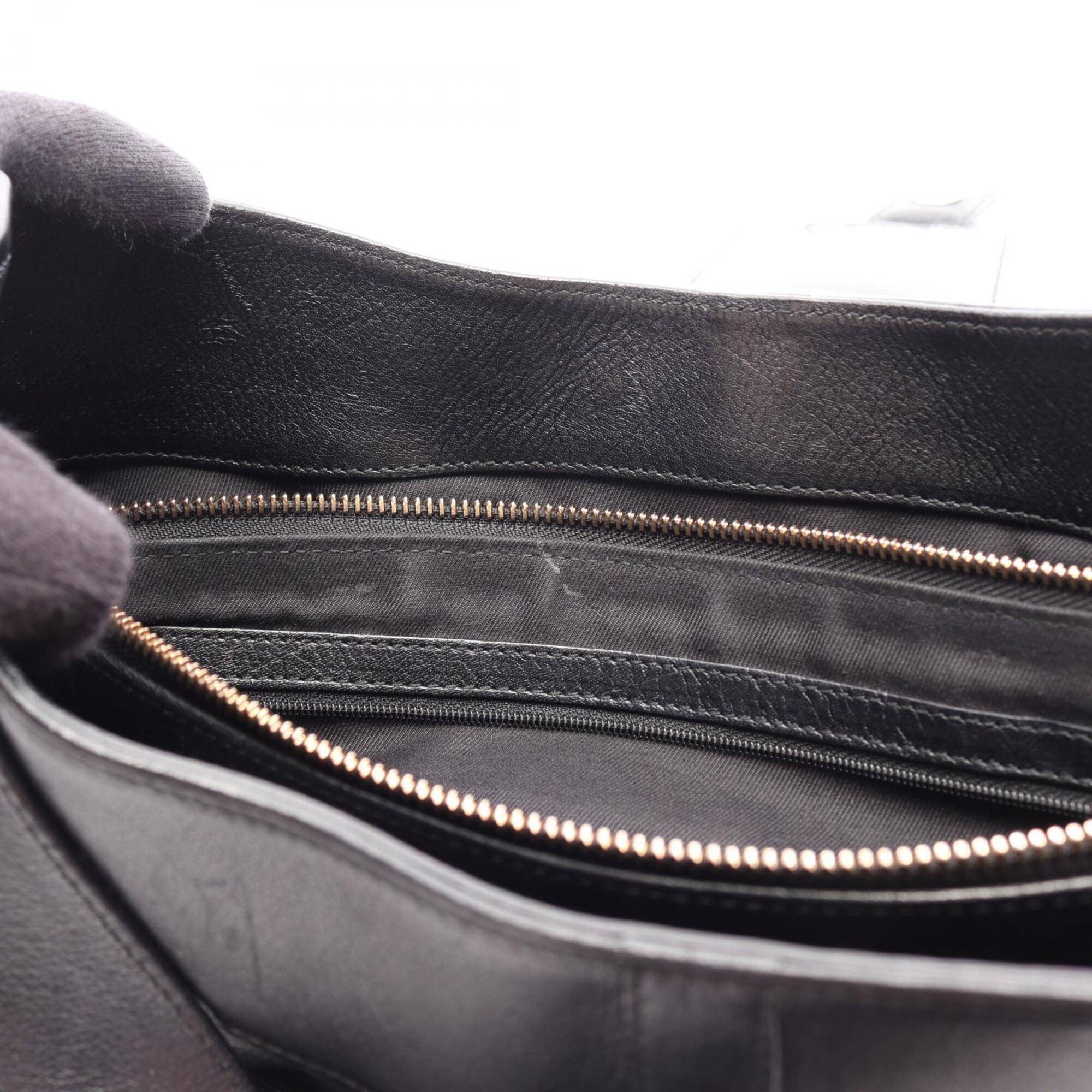 Bvlgari Black Leather Handbag Shoulder Bag (Pre-Owned)