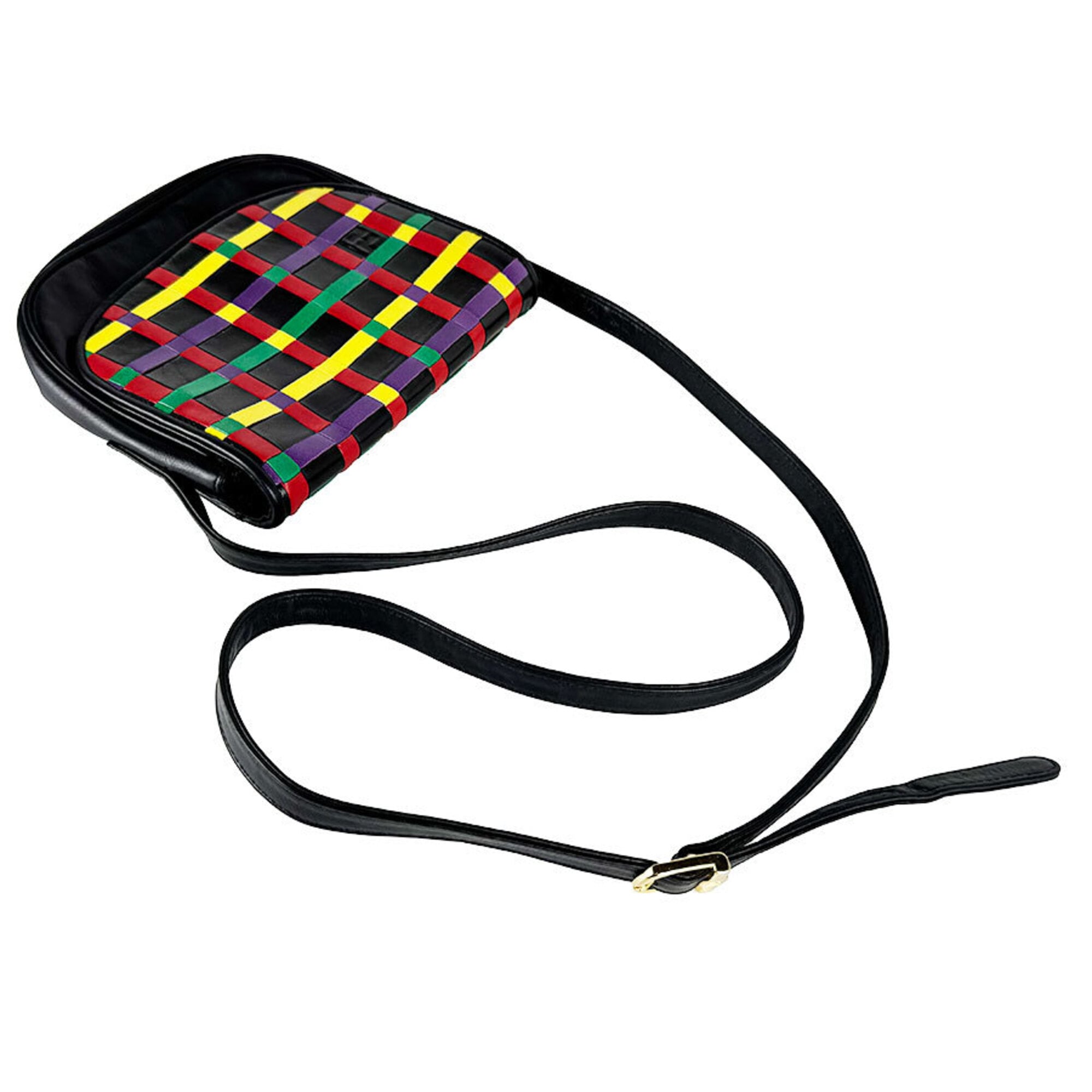Fendi Black Multi-Color Leather Shoulder Bag (Pre-Owned)