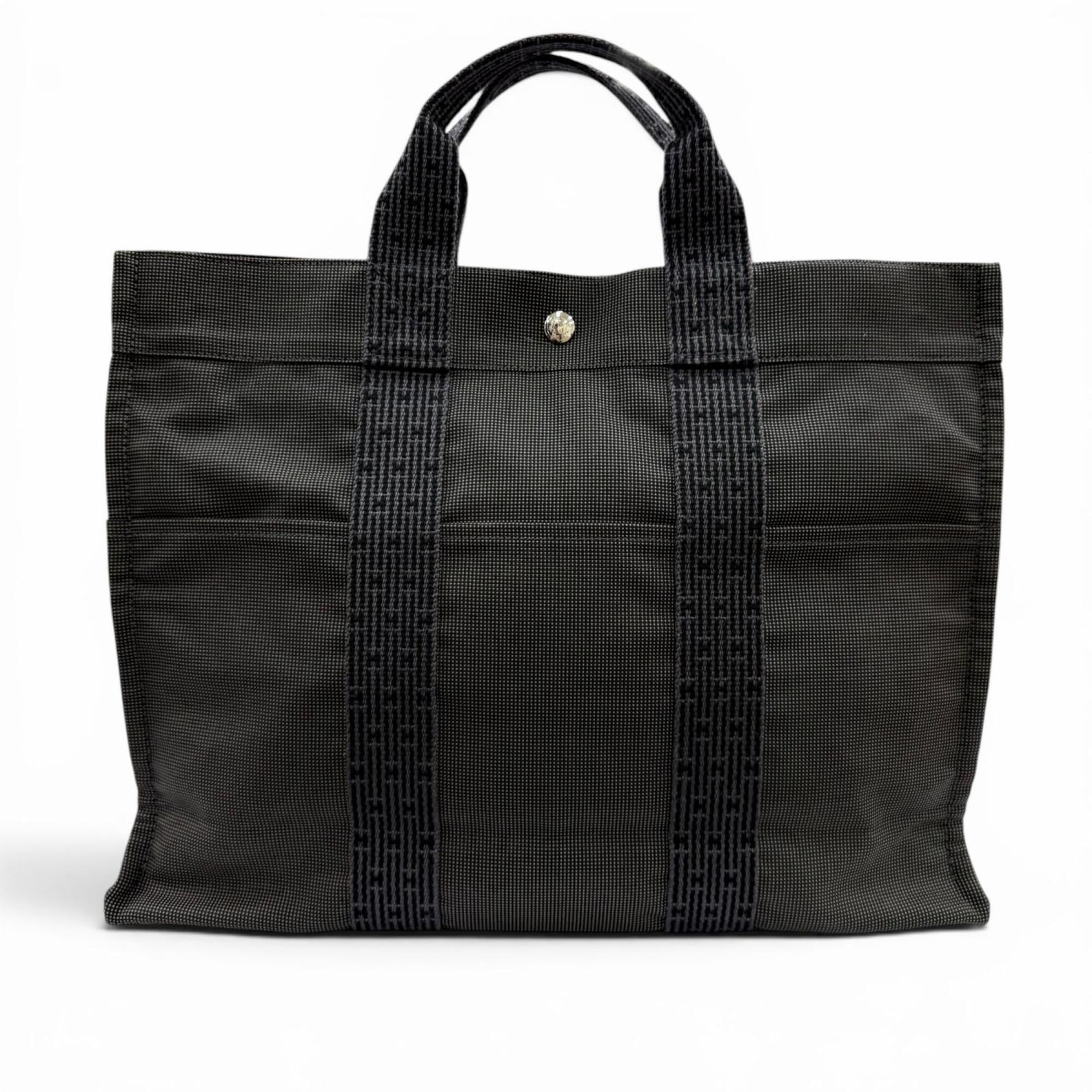 Hermes Gray Polyamide Polyester Tote Bag (Pre-Owned)