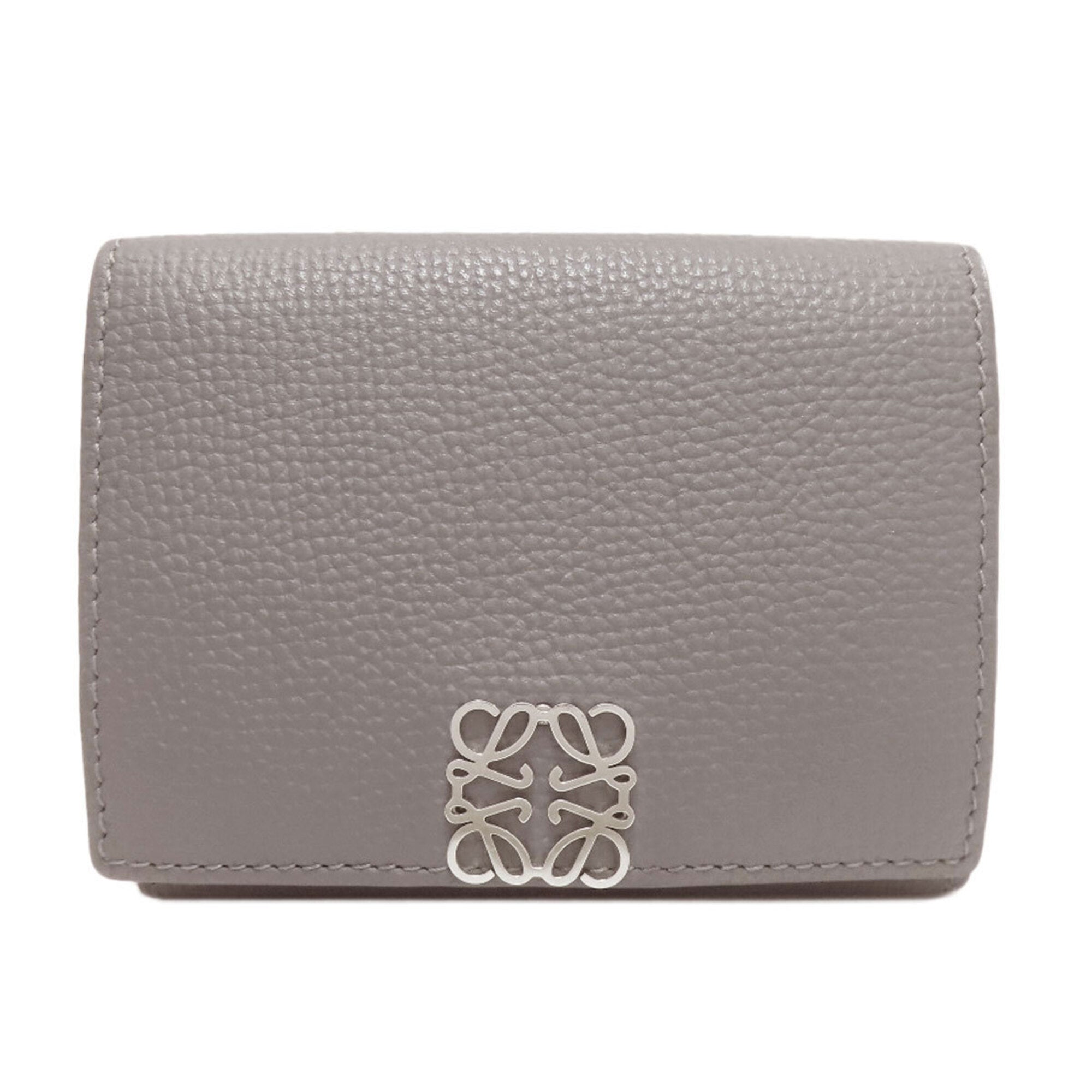 Loewe Gray Leather Wallet (Tri-Fold) (Pre-Owned)