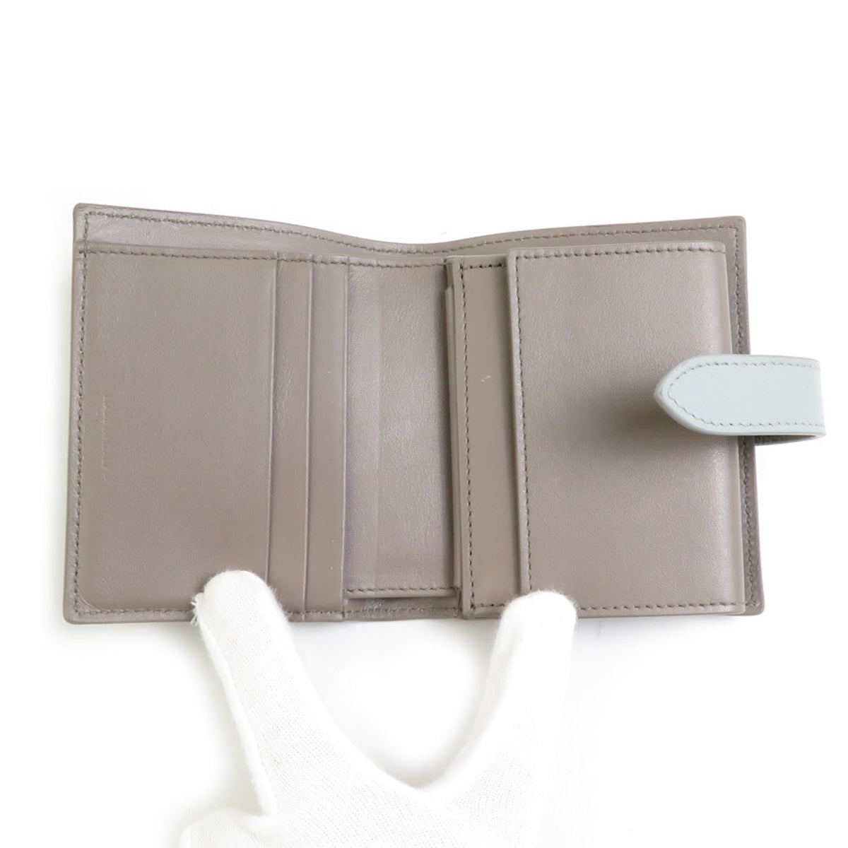 Celine Blue Gray Grayish Leather Wallet (Bi-Fold) (Pre-Owned)