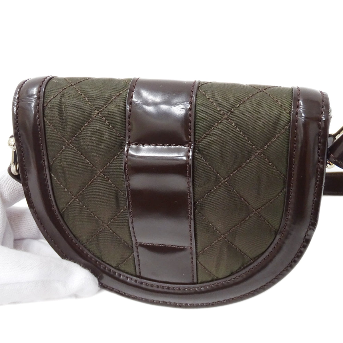 Burberry Khaki Brown Nylon Pochette Shoulder Bag (Pre-Owned)
