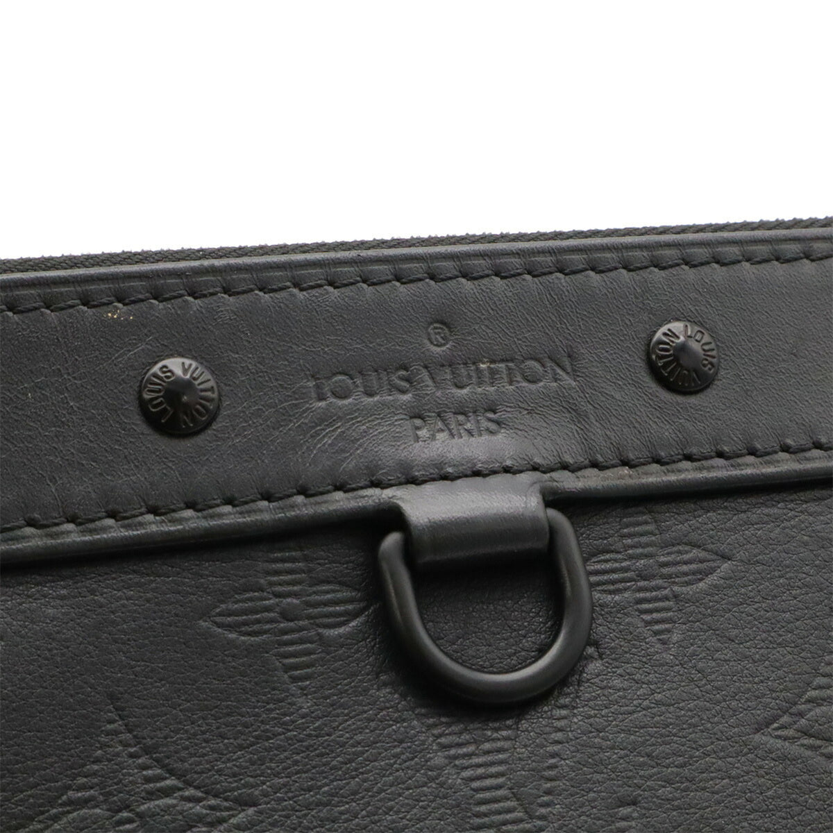 Louis Vuitton Black Monogram Shadow Clutch Bag Pochette (Pre-Owned)
