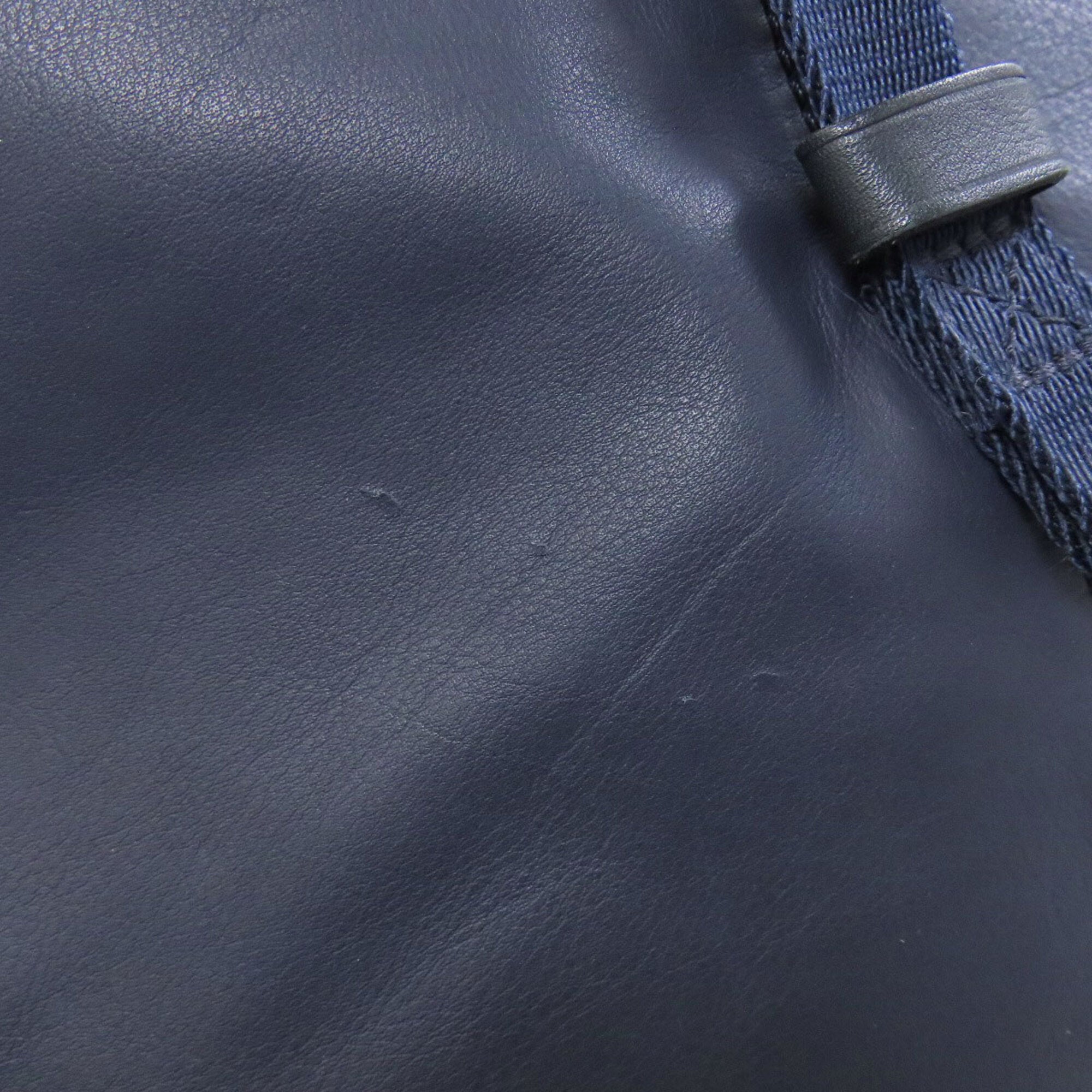 Louis Vuitton Navy Leather Backpack (Pre-Owned)