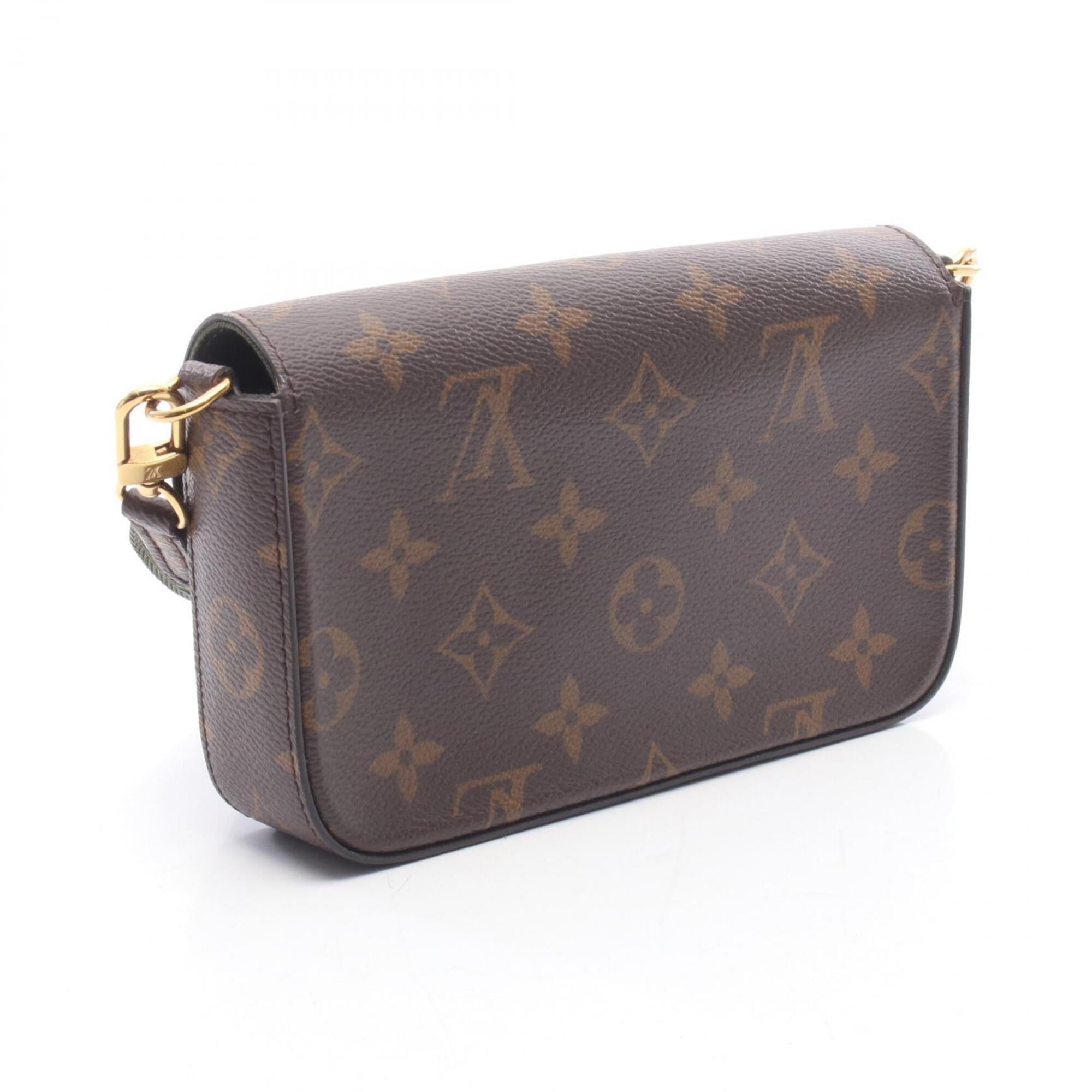 Louis Vuitton Brown Green Monogram Monogram Handbag Pochette Shoulder Bag (Pre-Owned)