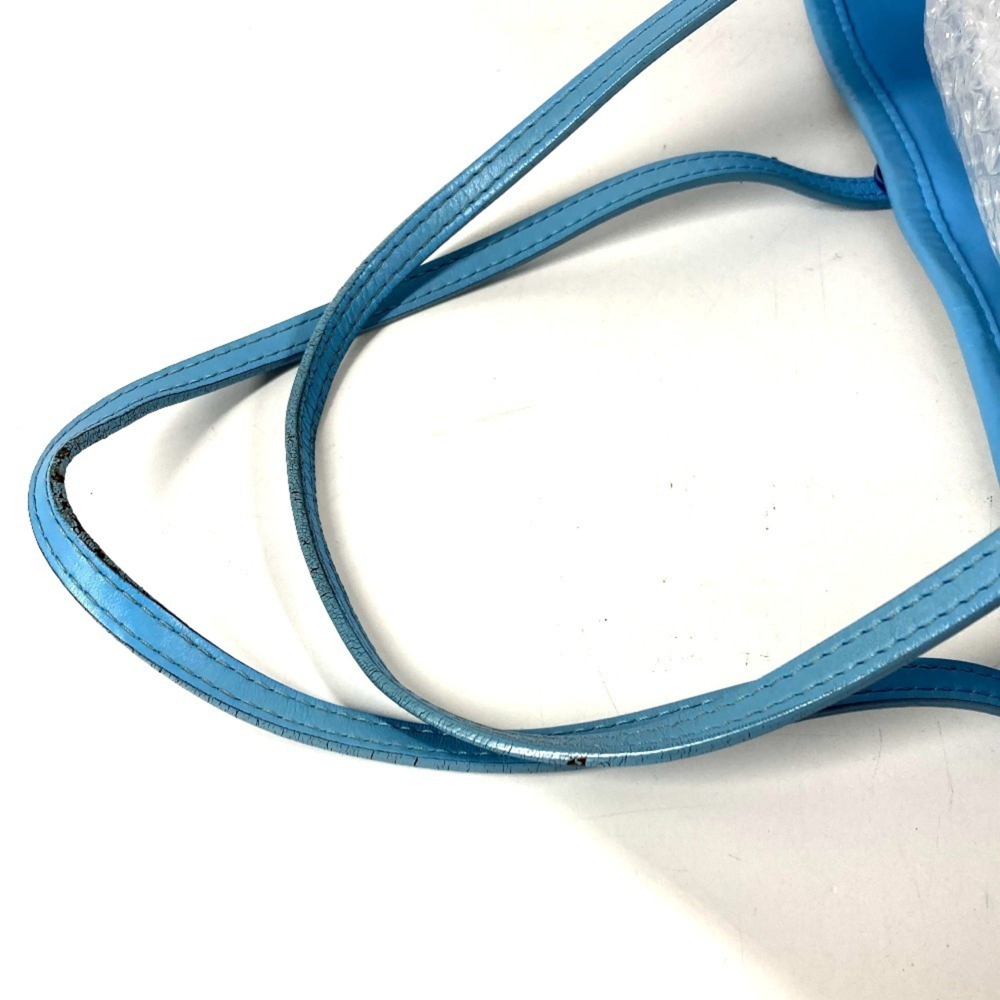 Louis Vuitton Blue Leather Coated Canvas Pouch Shoulder Bag Tote Bag (Pre-Owned)