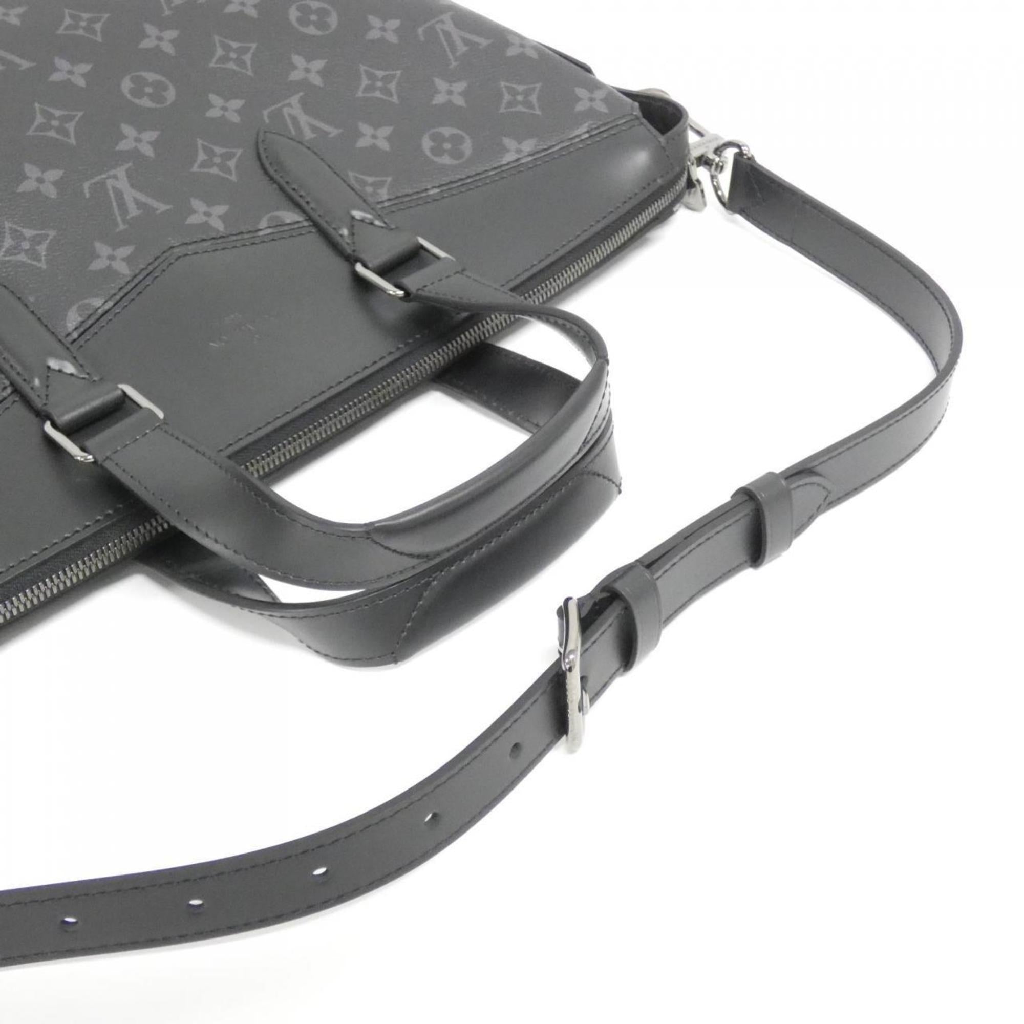 Louis Vuitton Black Coated Canvas Briefcase Handbag (Pre-Owned)
