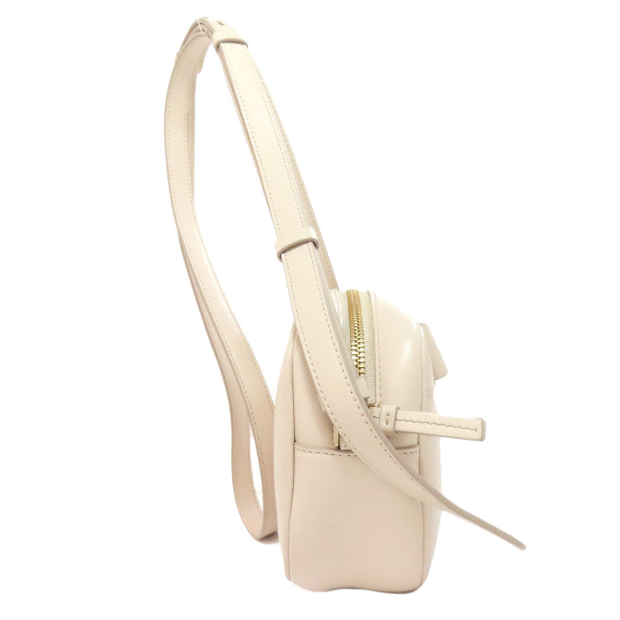 Salvatore Ferragamo Beige White Leather Shoulder Bag (Pre-Owned)