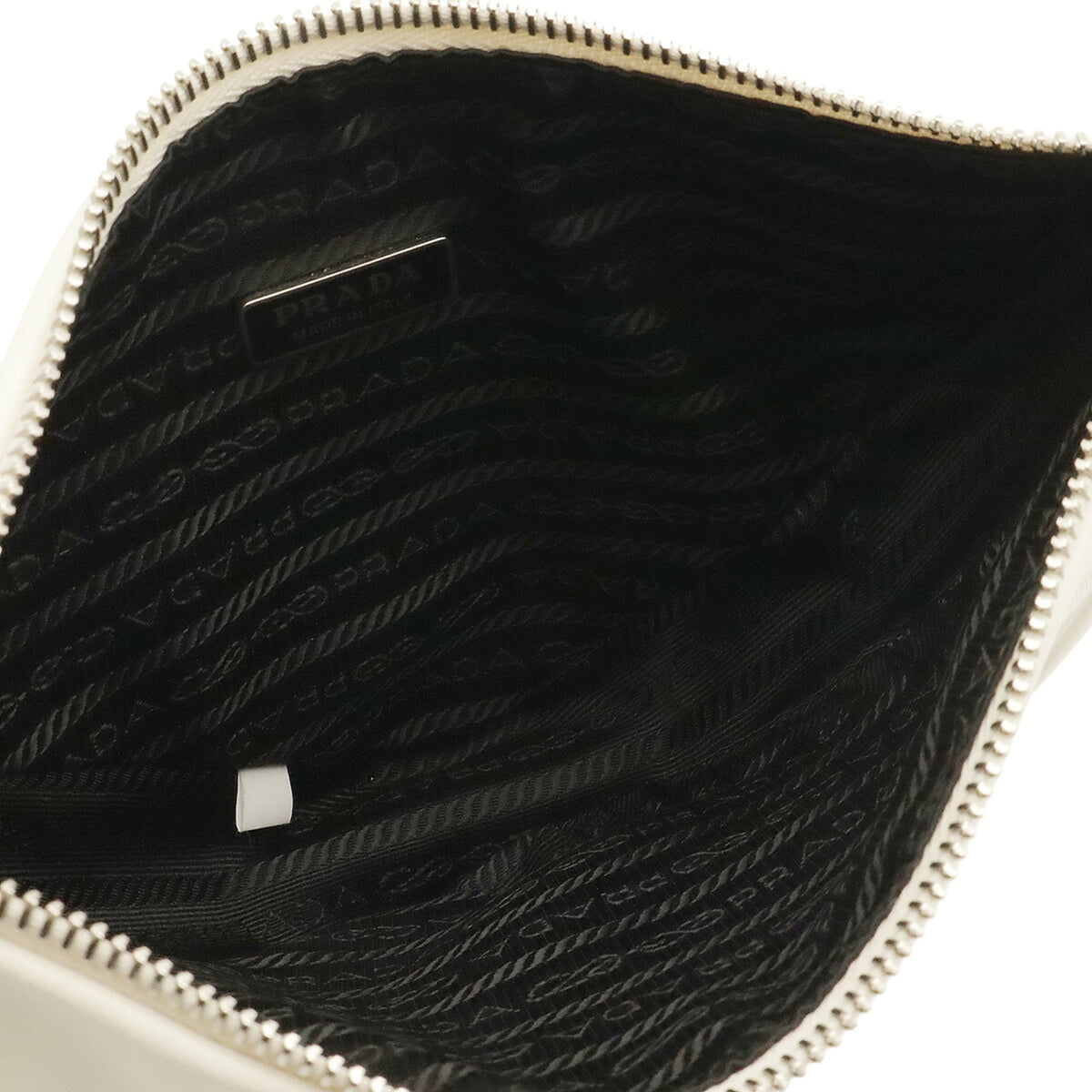 Prada Ivory Leather Clutch Bag Pouch (Pre-Owned)