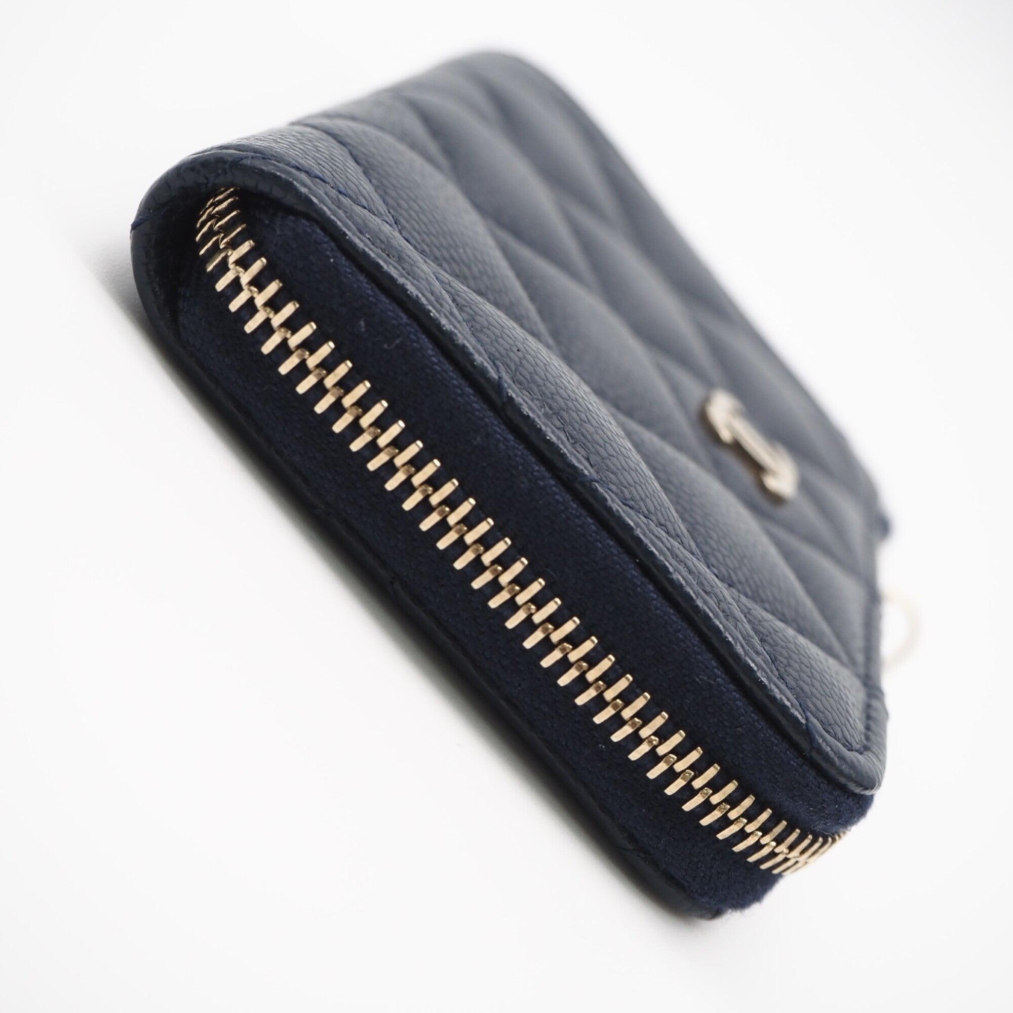 Chanel Matelasse Navy Grained Calfskin Coin Purse/Coin Case (Pre-Owned)