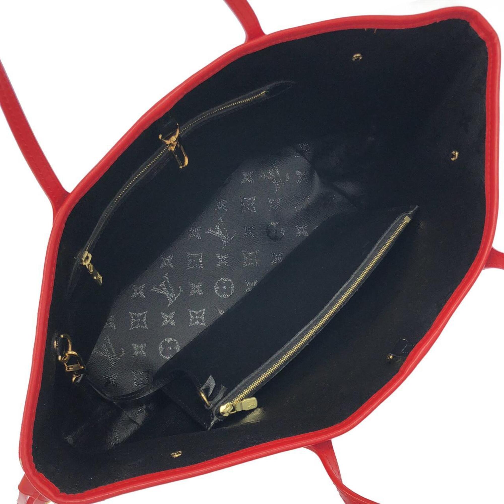 Louis Vuitton Black Red Color Coated Canvas Handbag Pouch (Pre-Owned)