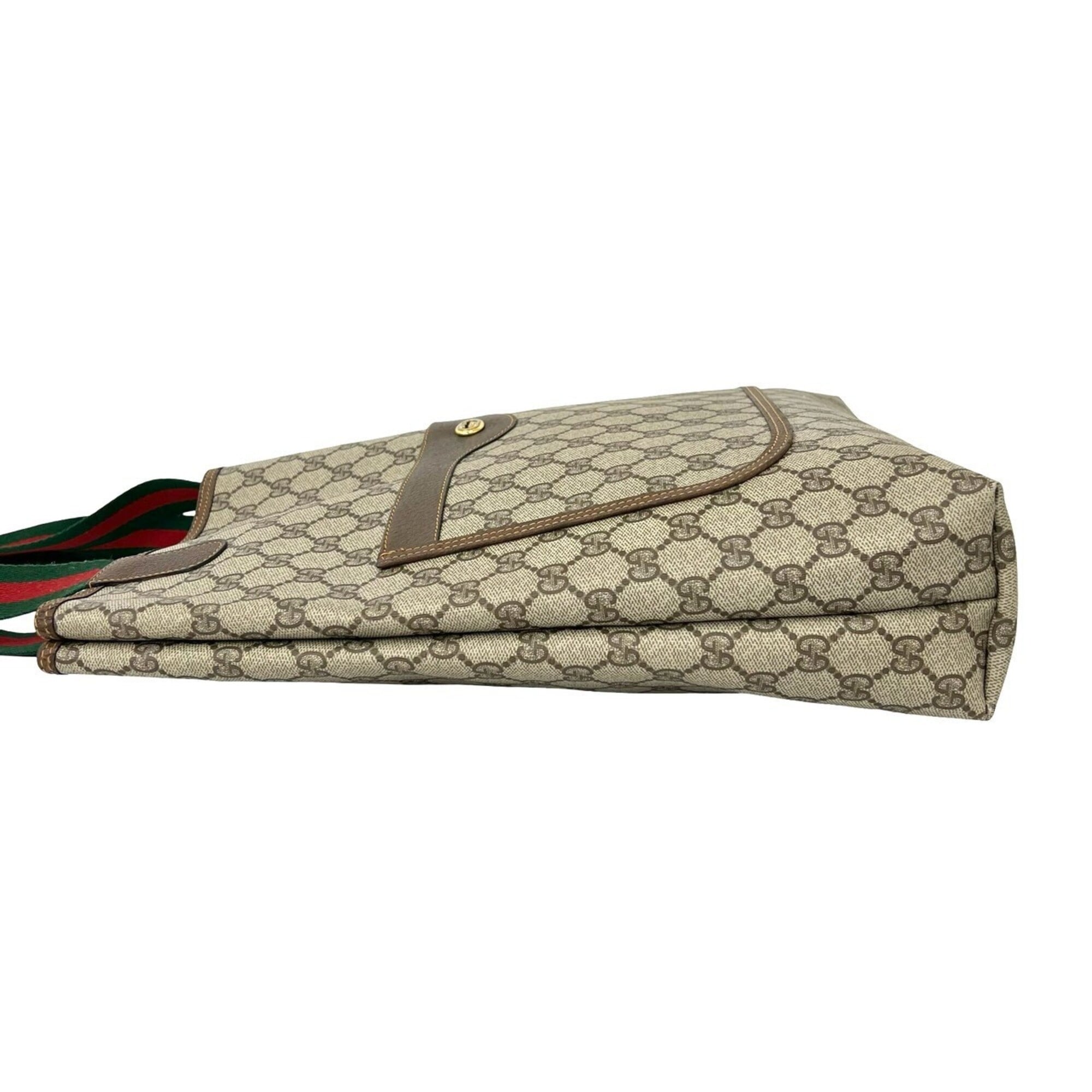 Gucci Brown Leather Pvc Shoulder Bag Tote Bag (Pre-Owned)