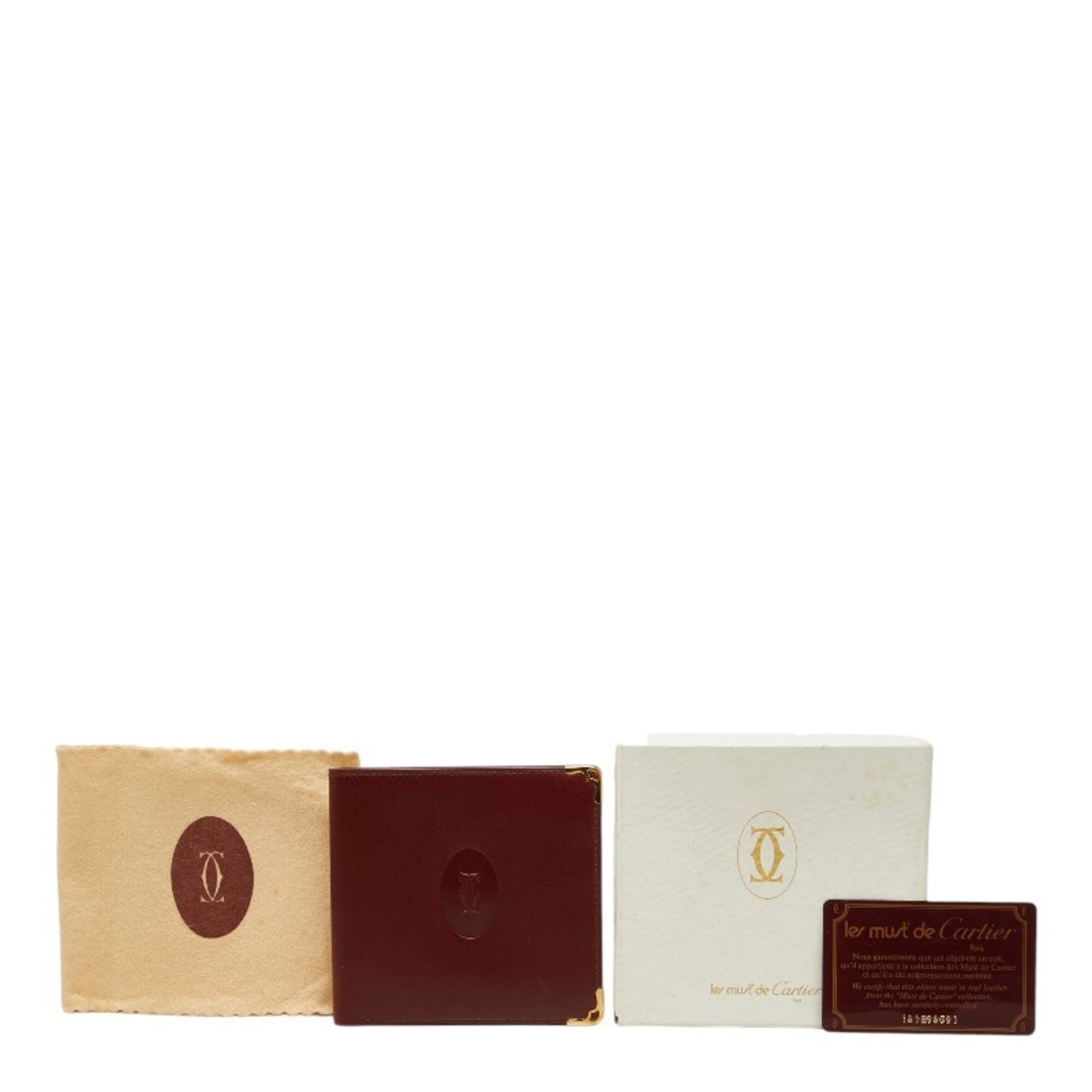 Cartier Bordeaux Leather Wallet (Bi-Fold) (Pre-Owned)