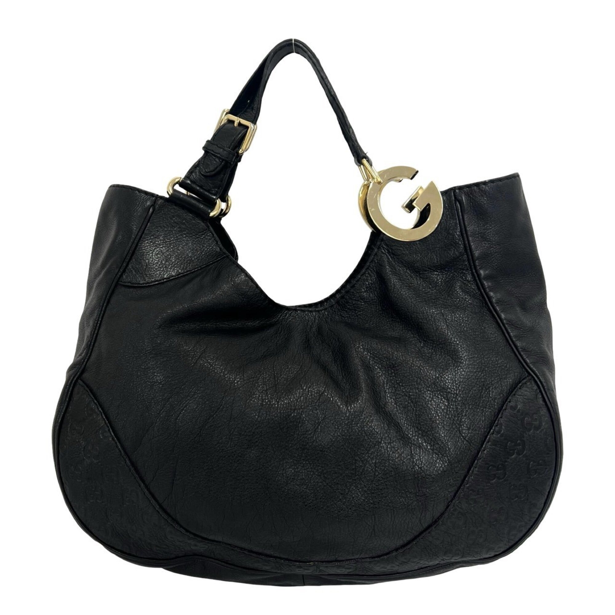 Gucci Black Leather Handbag Tote Bag (Pre-Owned)