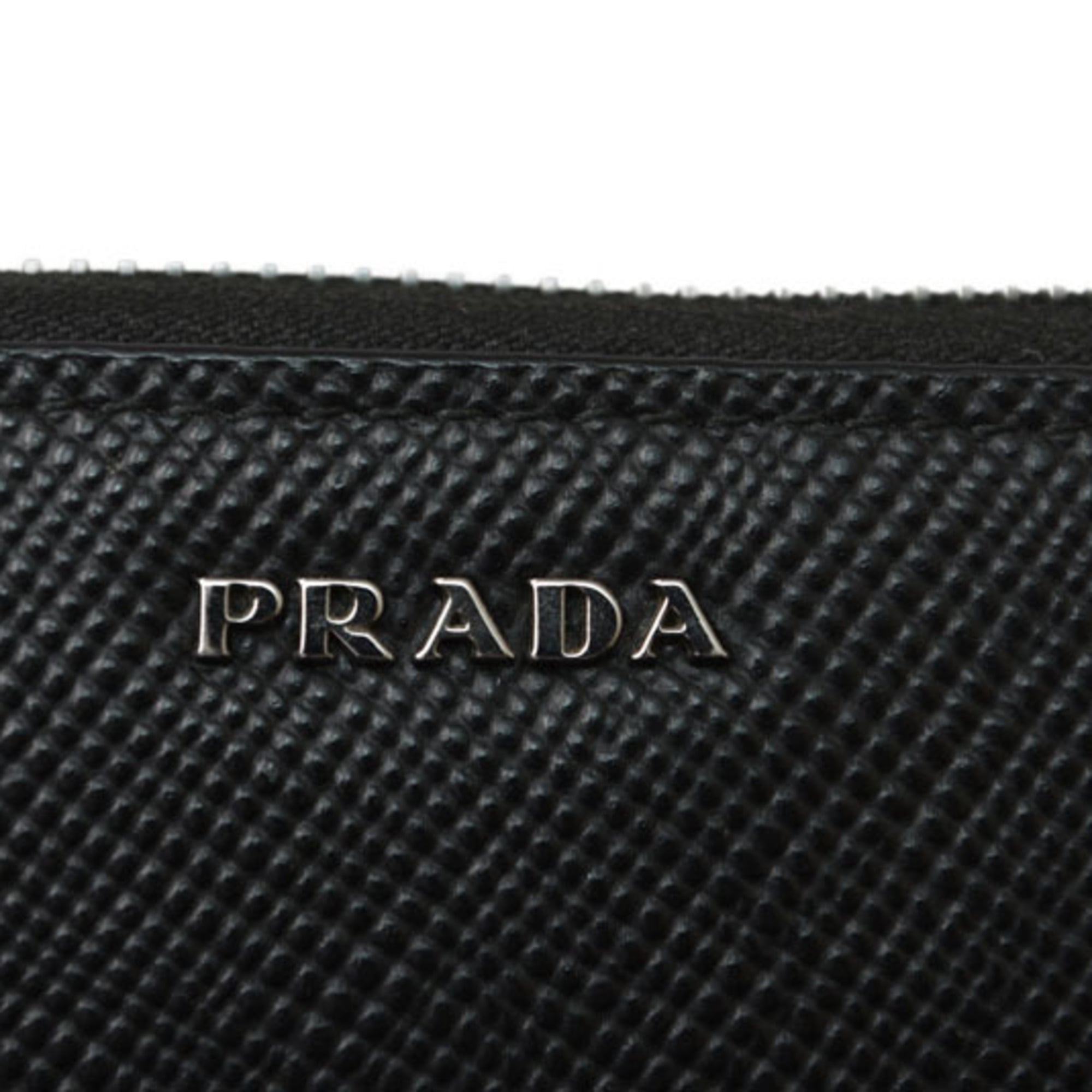 Prada Saffiano Black Leather Long Wallet (Bi-Fold) (Pre-Owned)