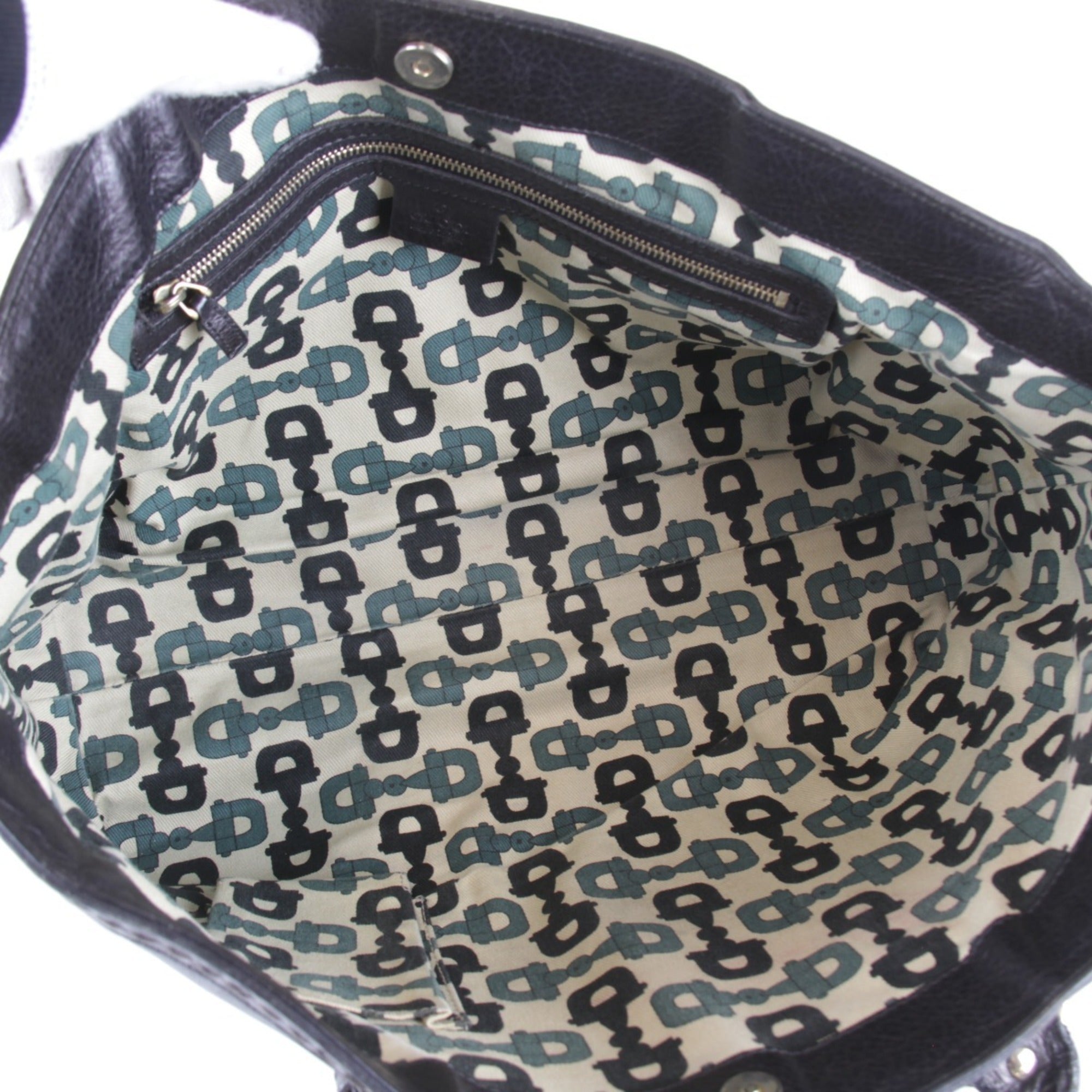 Gucci Guccissima Black Gg Leather Leather Tote Bag (Pre-Owned)