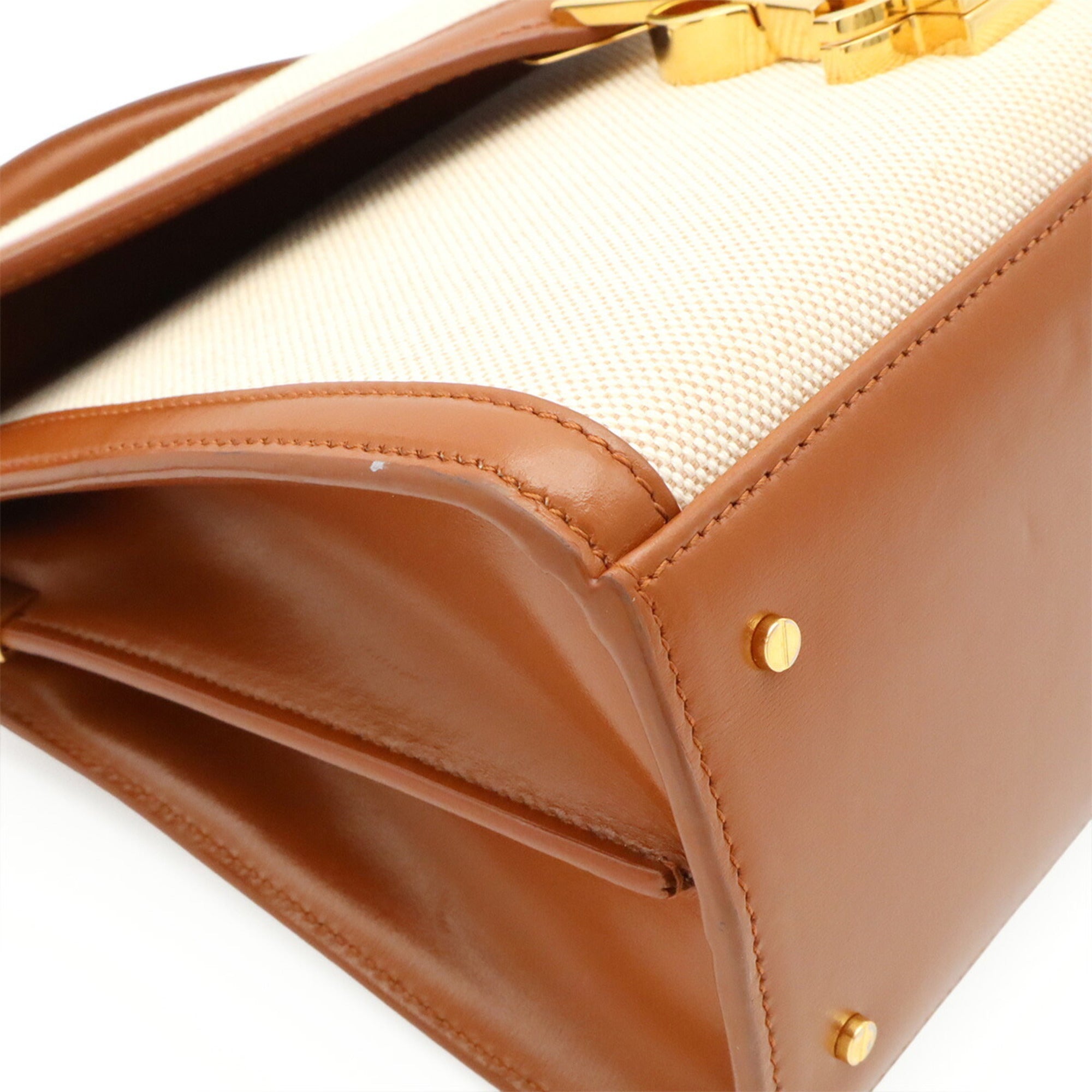 Yves Saint Laurent Brown Canvas Handbag (Pre-Owned)