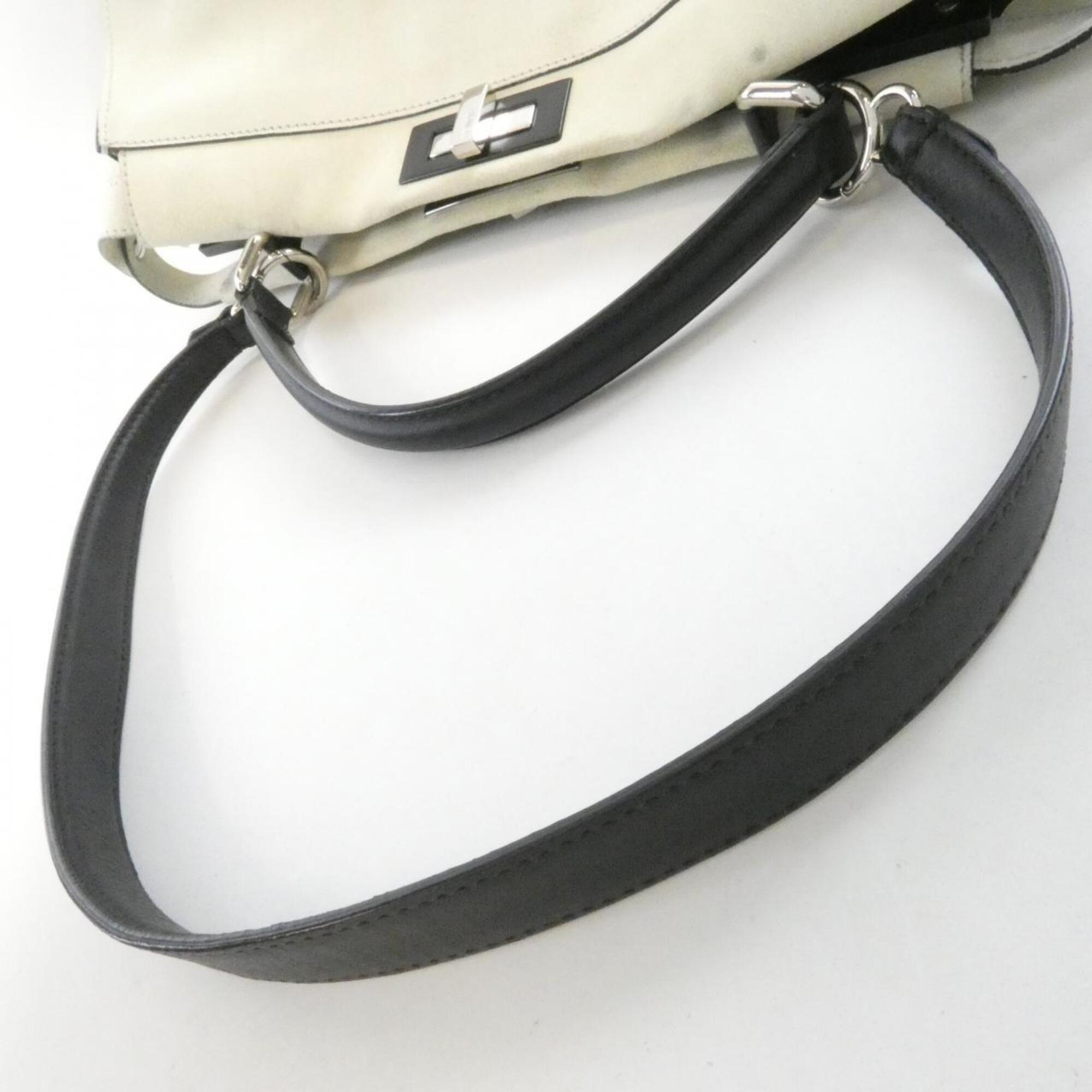 Fendi Black Ivory Leather Handbag (Pre-Owned)