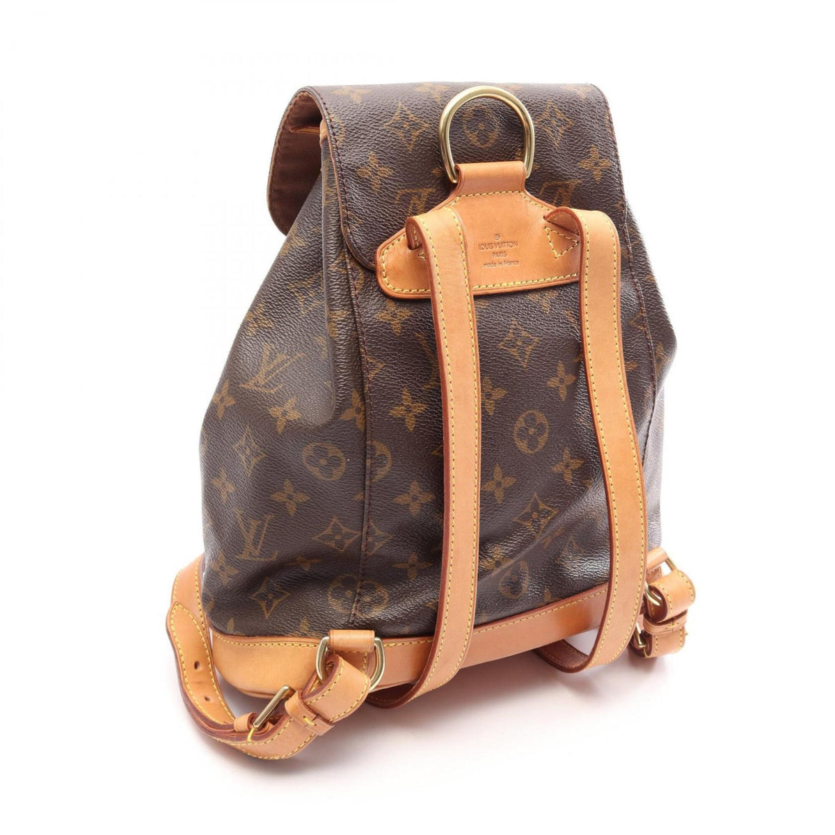 Louis Vuitton Brown Monogram Coated Canvas Leather Backpack Handbag (Pre-Owned)