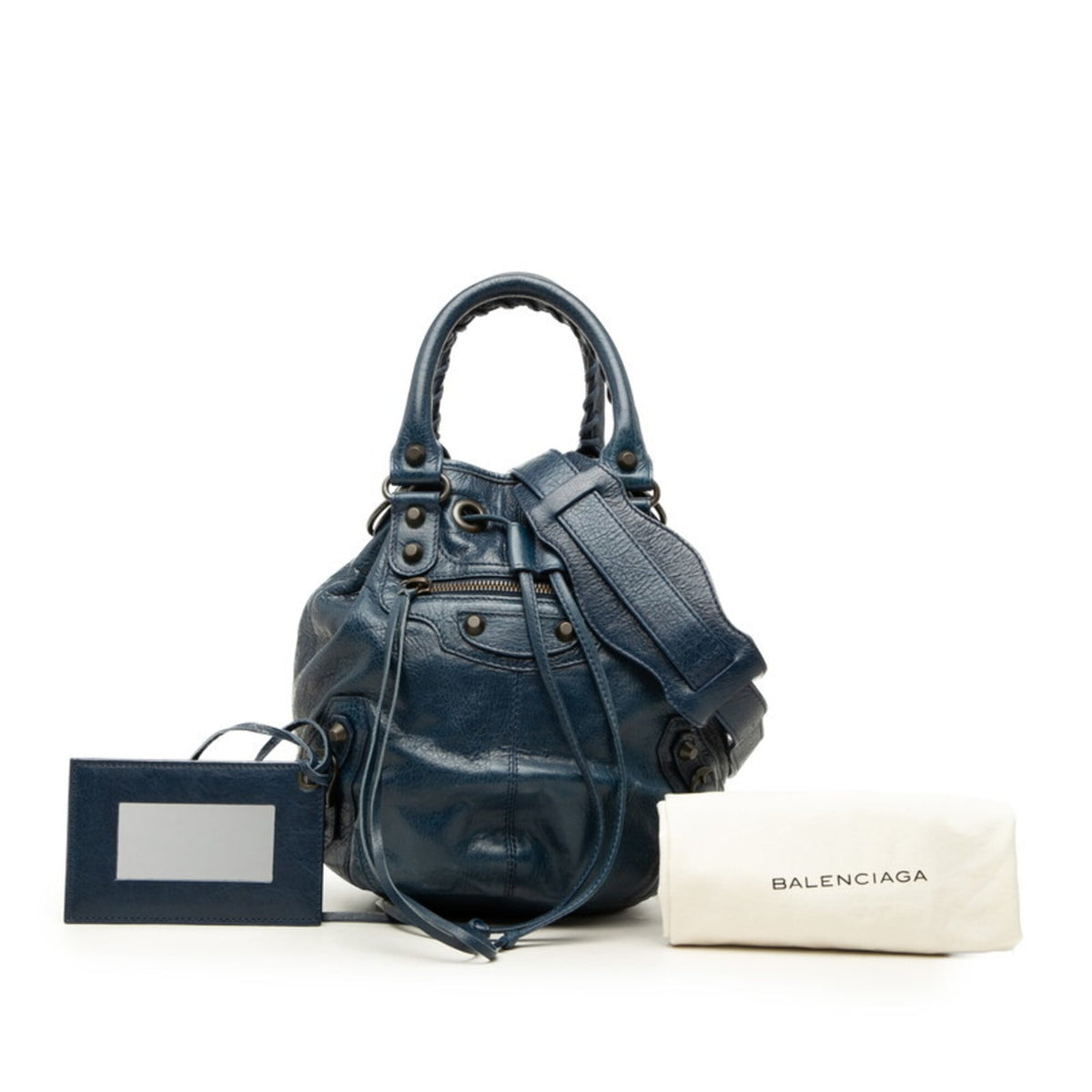 Balenciaga Navy Leather Handbag Shoulder Bag (Pre-Owned)