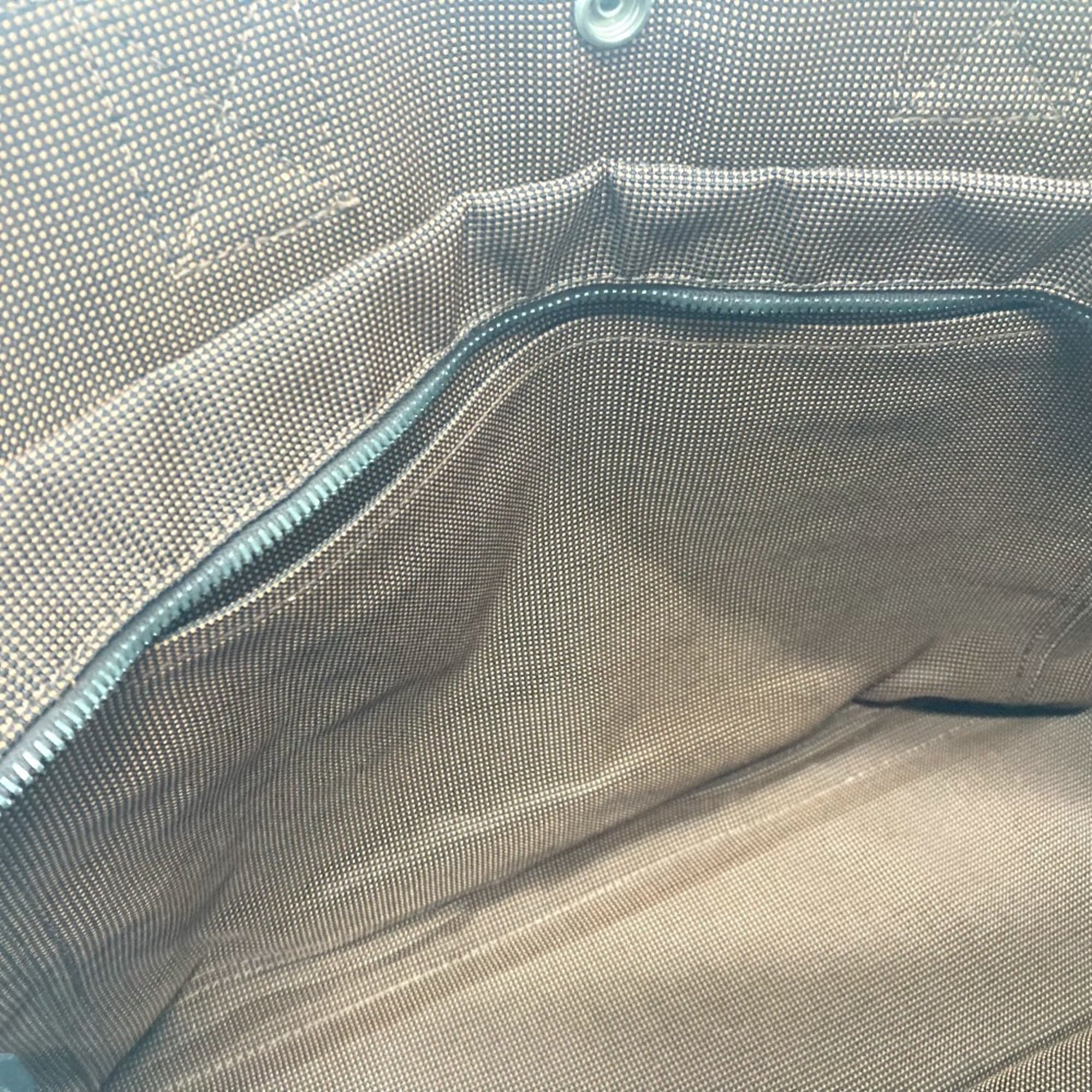 Hermes Brown Canvas Handbag Tote Bag (Pre-Owned)