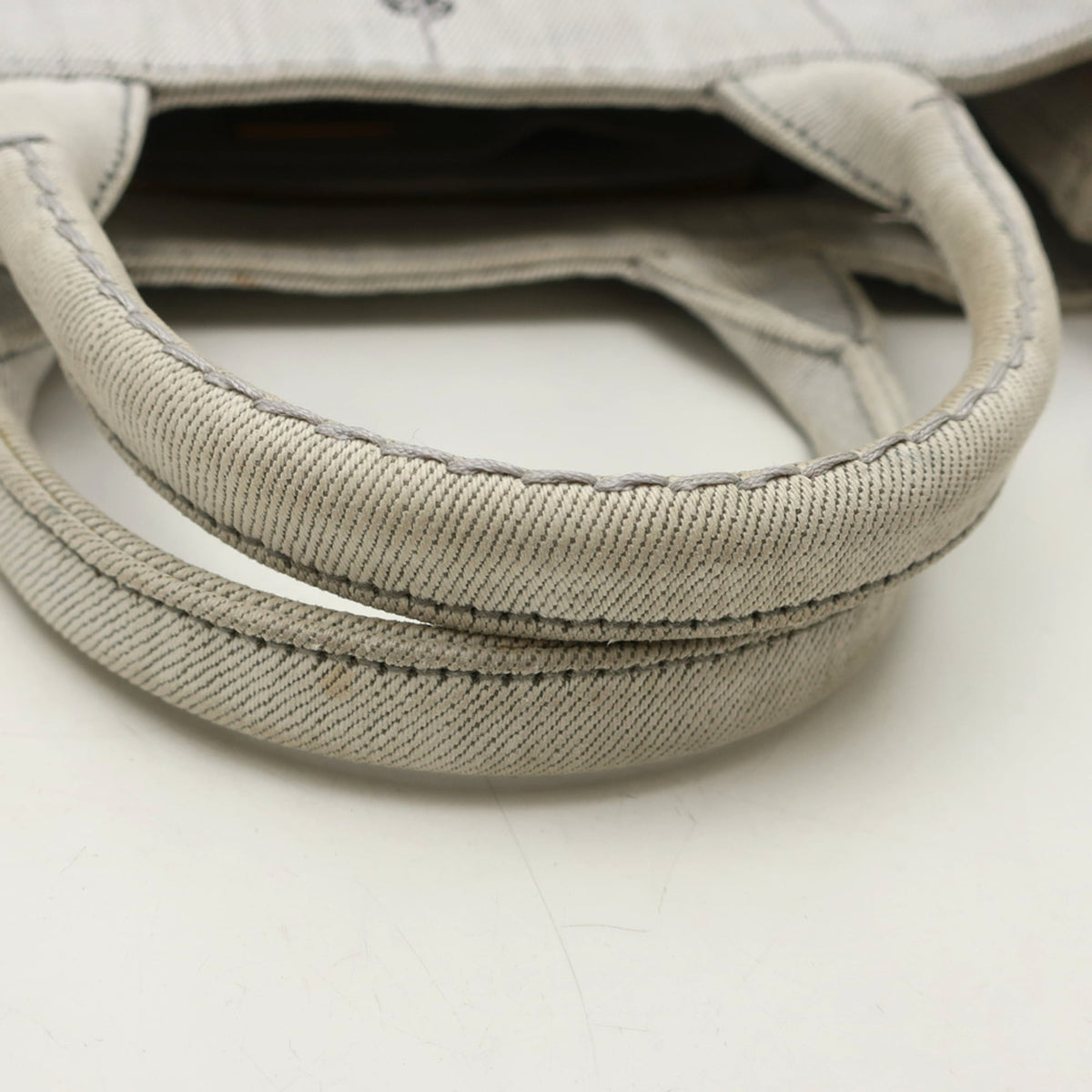 Prada Canapa Gold Cotton Canvas Handbag (Pre-Owned)
