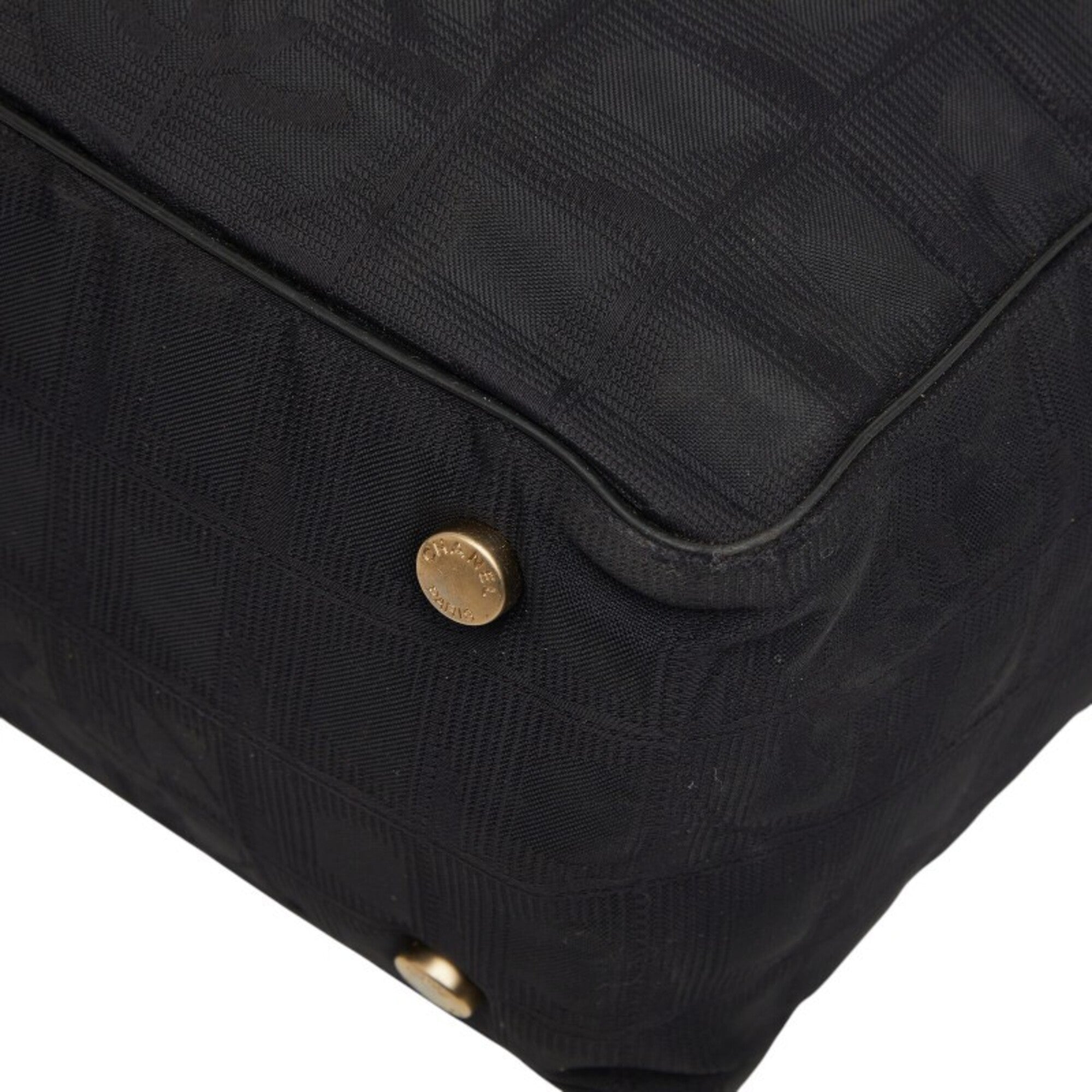 Chanel Black Nylon Leather Handbag (Pre-Owned)