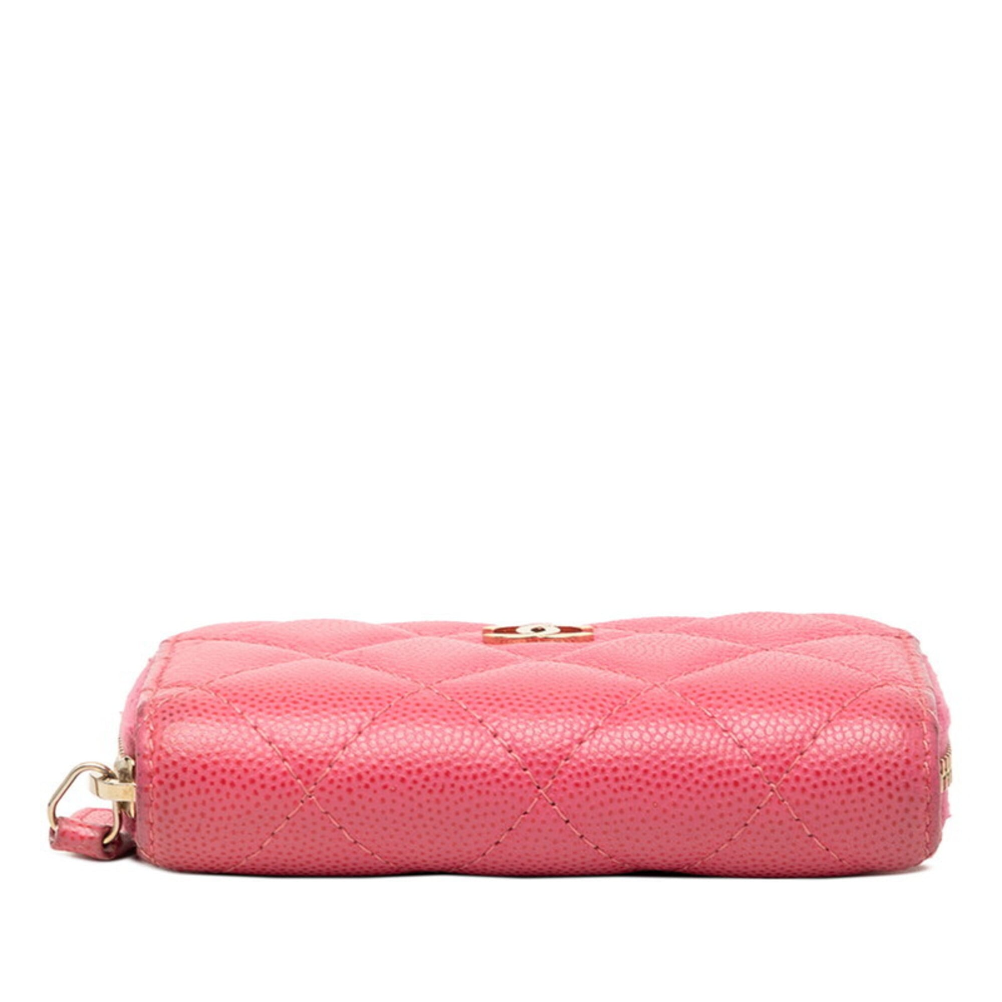 Chanel Pink Grained Calfskin Coin Purse/Coin Case (Pre-Owned)