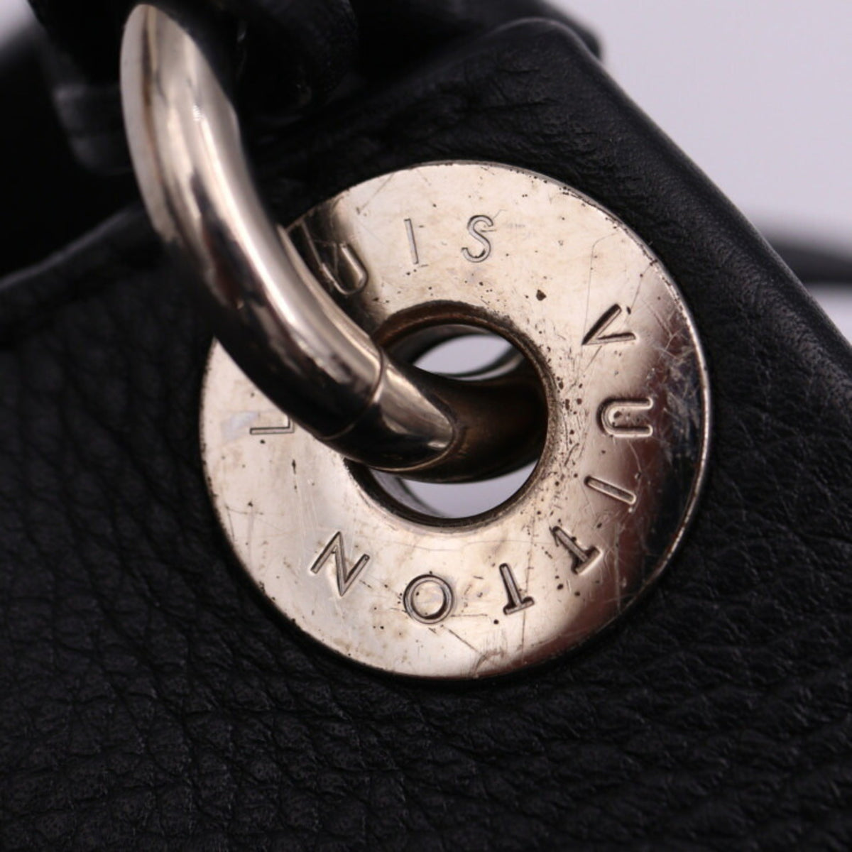 Louis Vuitton Black Leather Handbag Shoulder Bag Tote Bag (Pre-Owned)