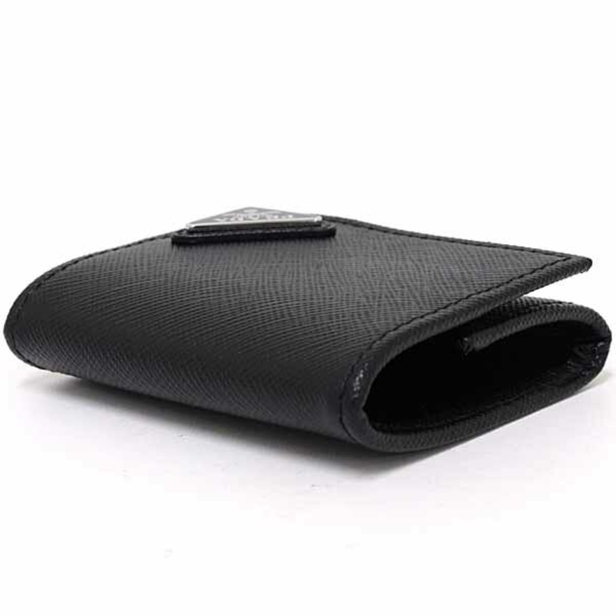 Prada Black Saffiano Triangle Coin Purse/Coin Case (Pre-Owned)