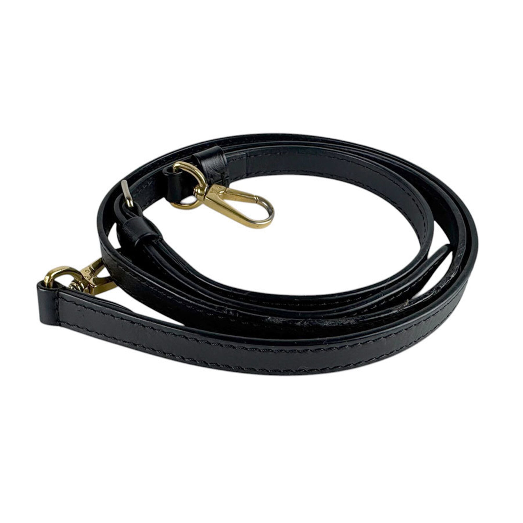 Louis Vuitton Black Leather Handbag Shoulder Bag (Pre-Owned)
