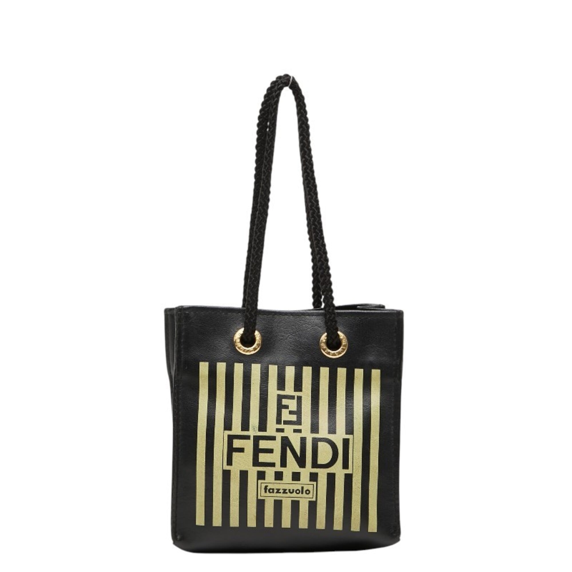 Fendi Black Yellow Leather Handbag (Pre-Owned)