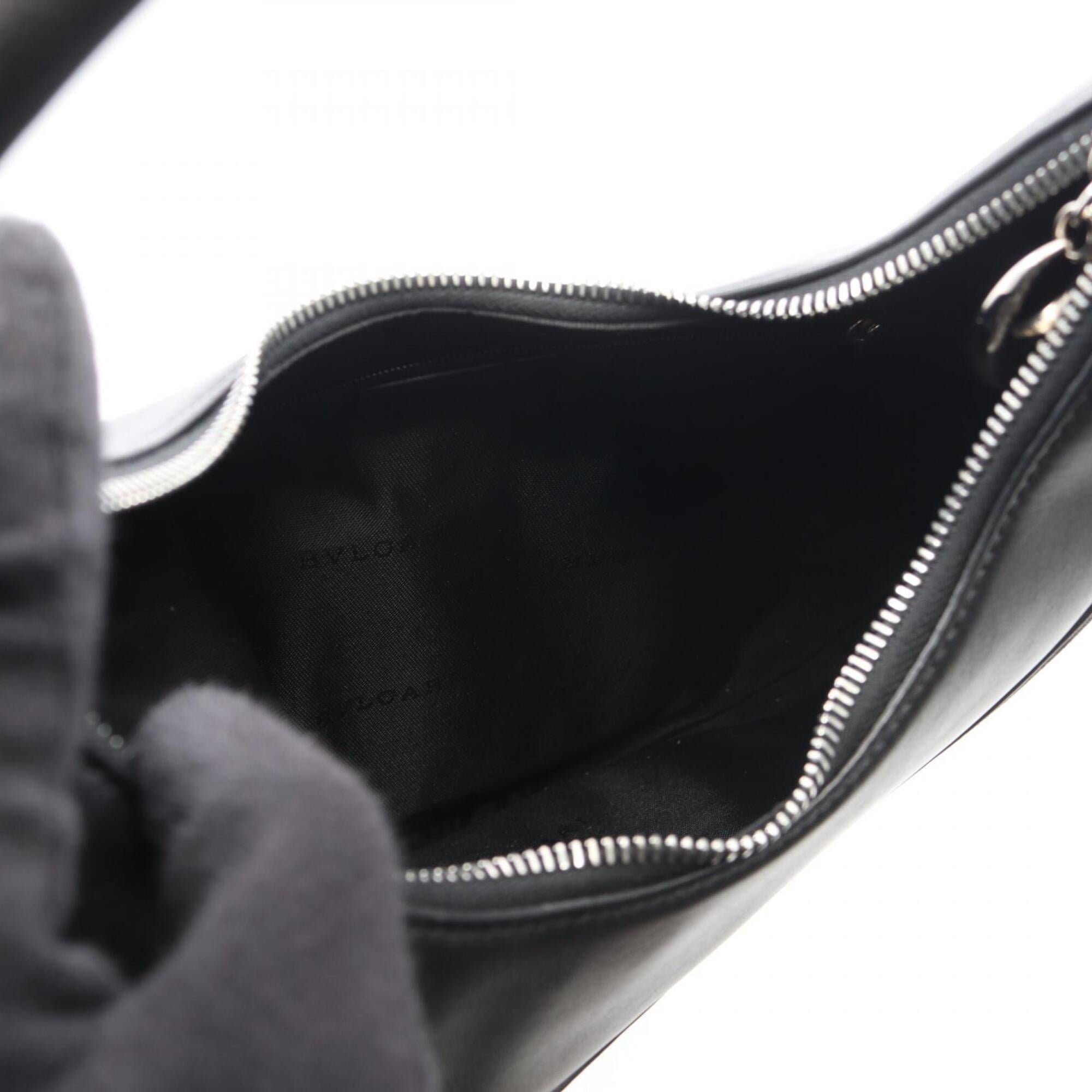 Bvlgari Black Canvas Leather Handbag Shoulder Bag (Pre-Owned)