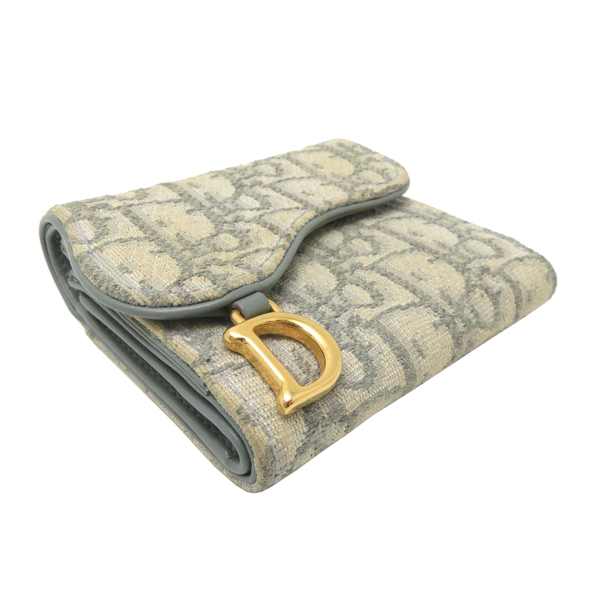 Christian Dior White Canvas Wallet (Tri-Fold) (Pre-Owned)