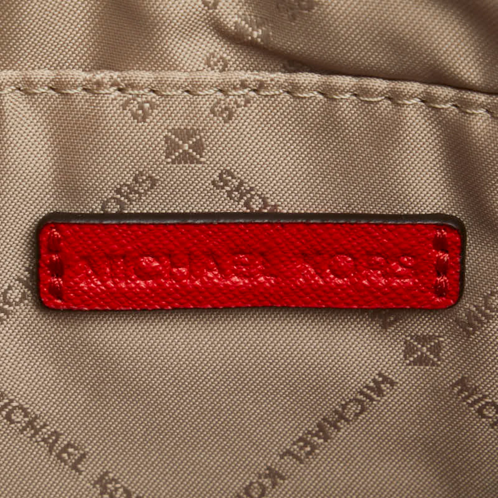 Michael Kors Red Color Leather Clutch Bag (Pre-Owned)