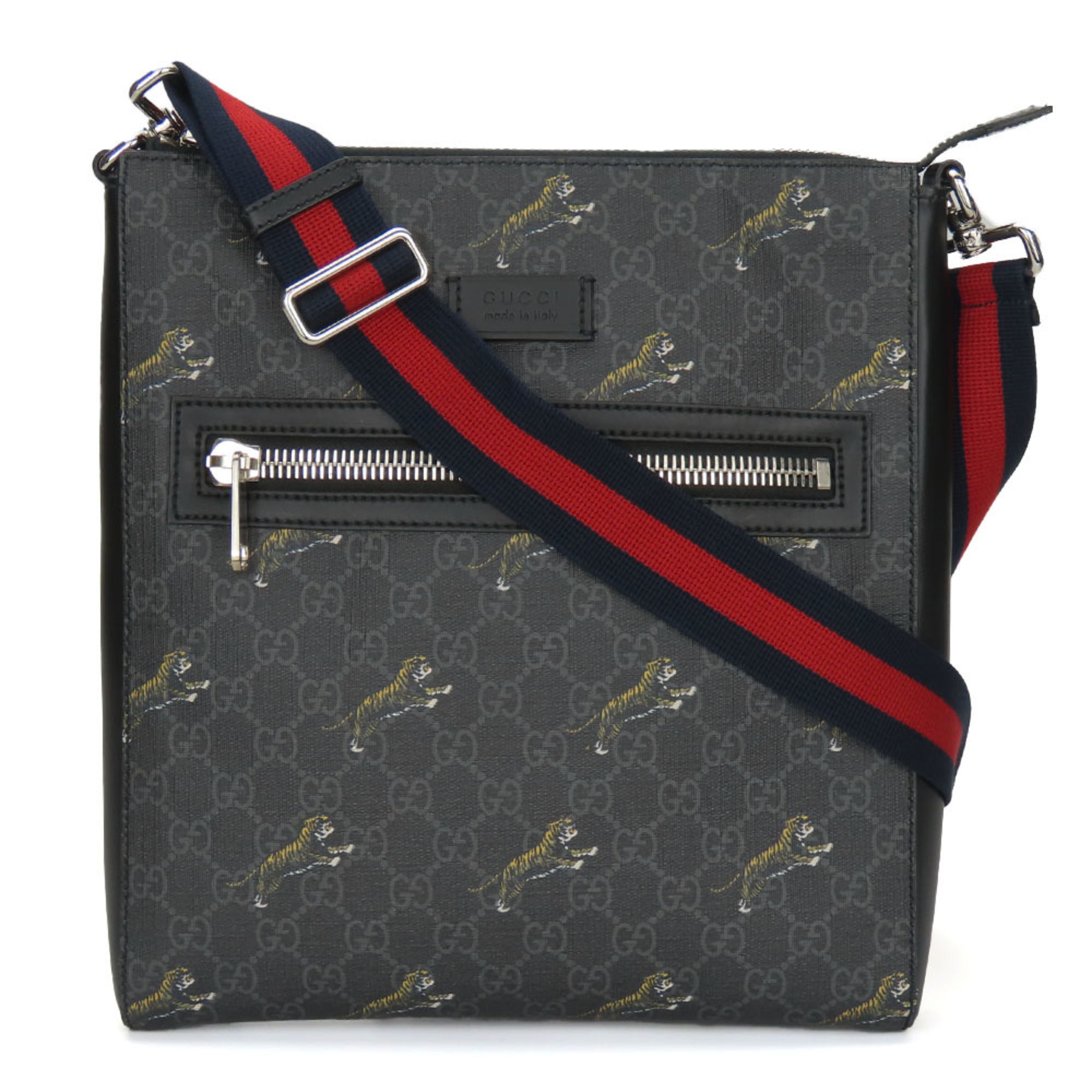 Gucci Black Gray Gg Supreme Shoulder Bag (Pre-Owned)