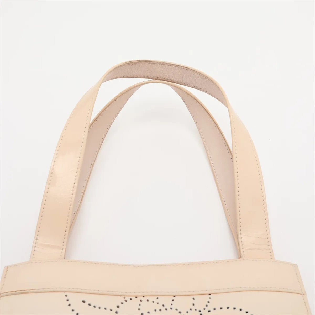 Chanel Beige Leather Shoulder Bag Tote Bag (Pre-Owned)