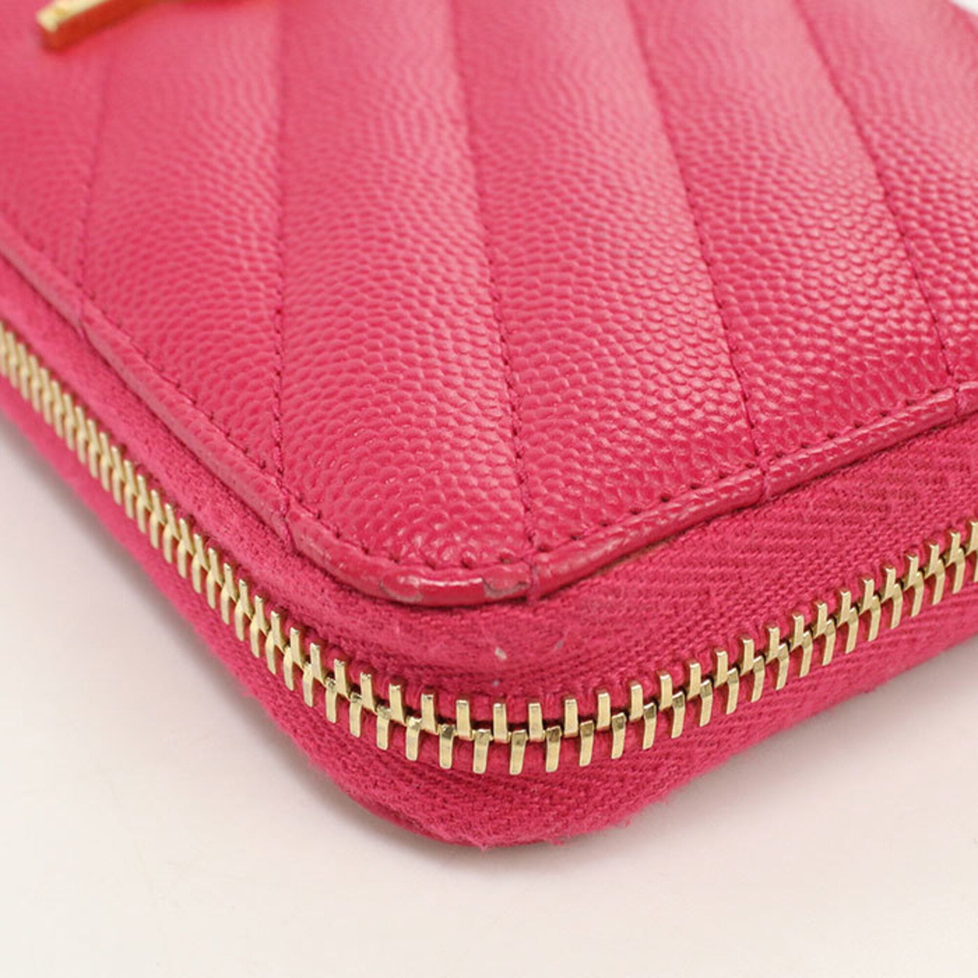 Saint Laurent Pink Leather Long Wallet (Bi-Fold) (Pre-Owned)