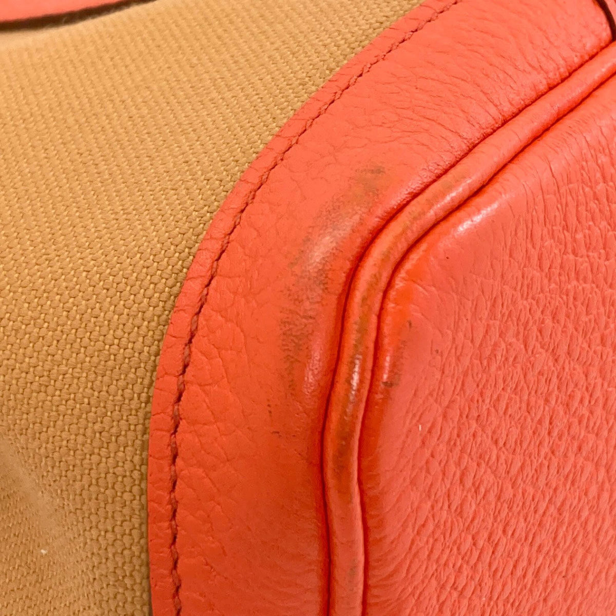 Hermes Orange Negonda Leather Canvas Tote Bag (Pre-Owned)