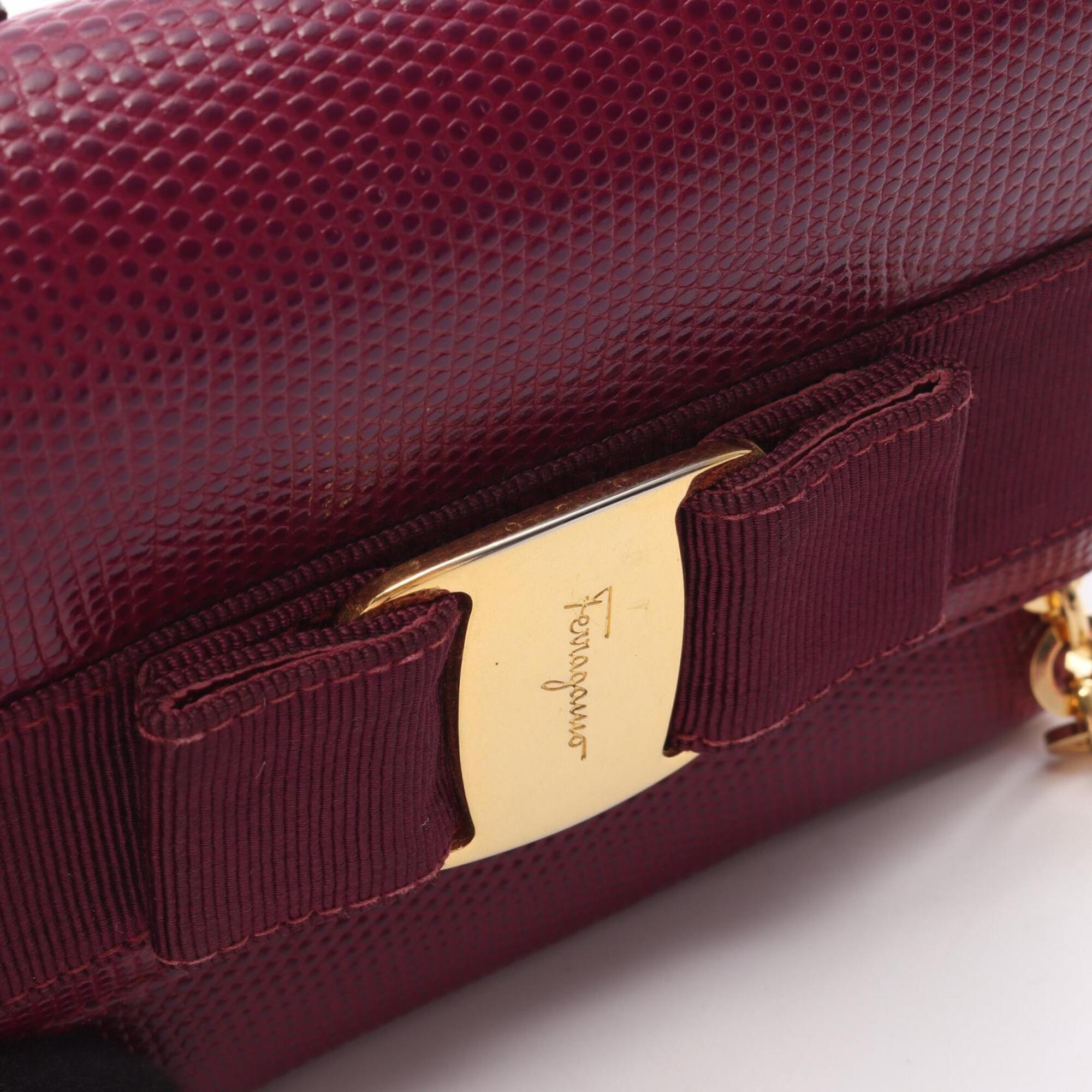 Salvatore Ferragamo Purple Leather Shoulder Bag (Pre-Owned)