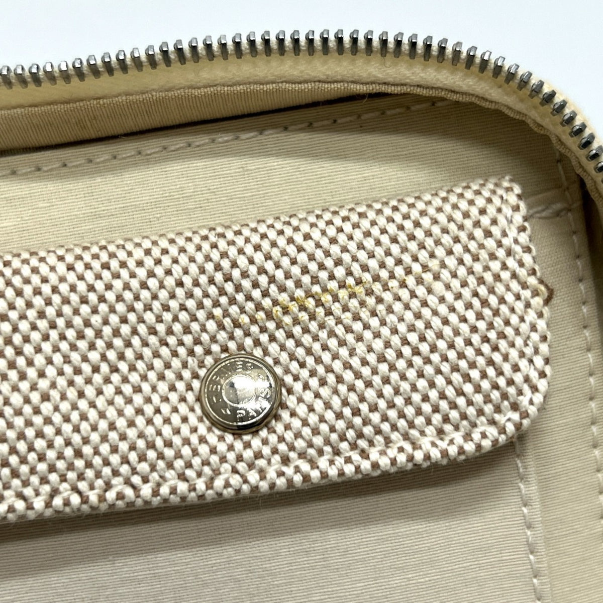 Hermes Beige Brown Yellow Toile H Pouch (Pre-Owned)