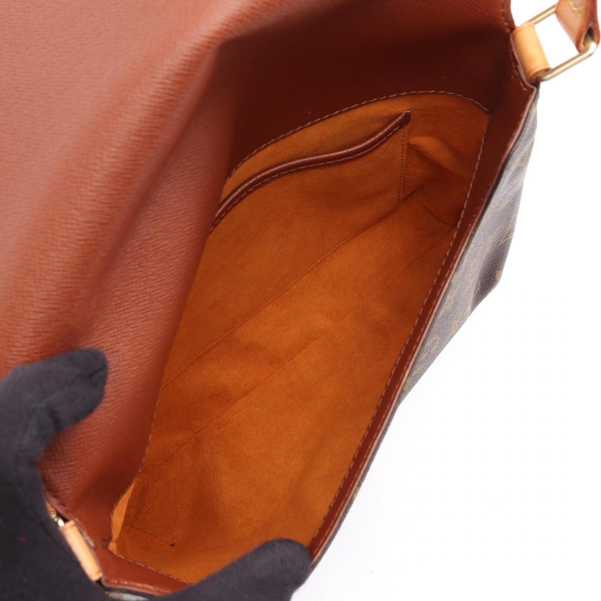 Louis Vuitton Brown Monogram Coated Canvas Leather Handbag Shoulder Bag (Pre-Owned)