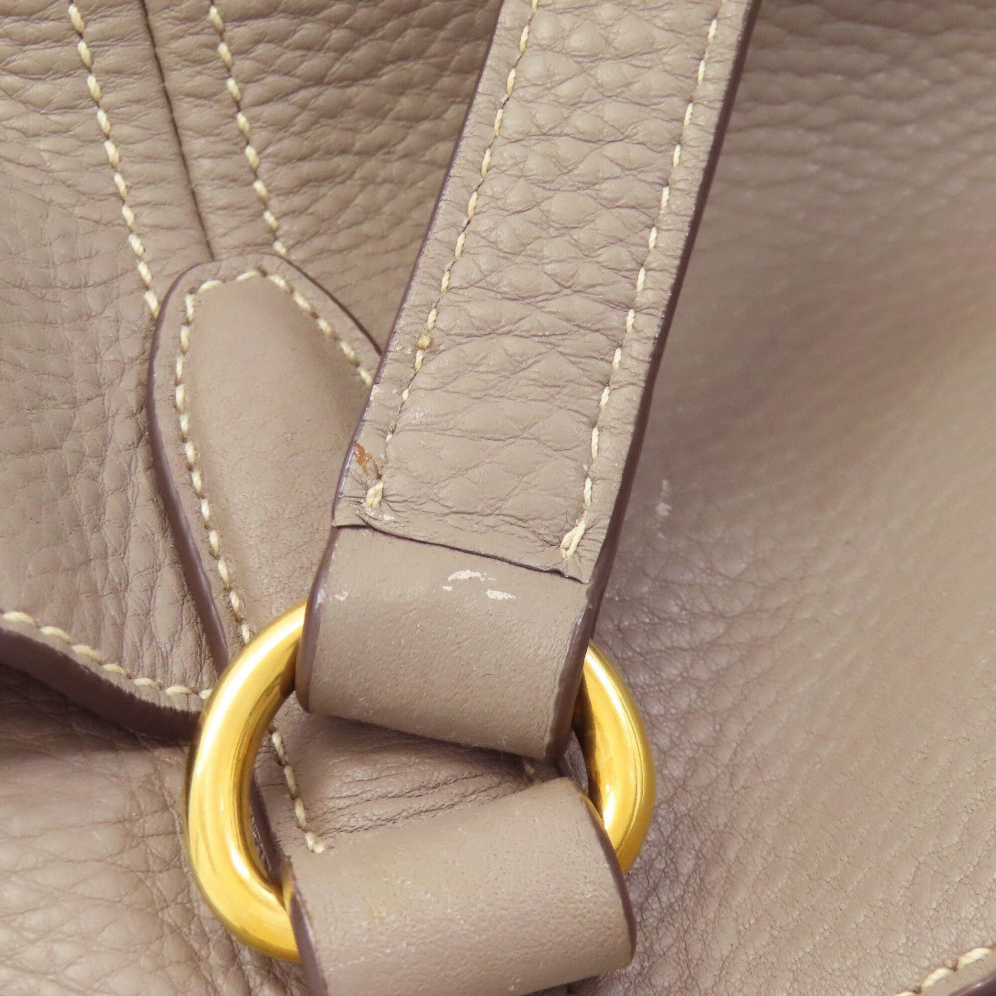 Prada Gray Leather Tote Bag (Pre-Owned)