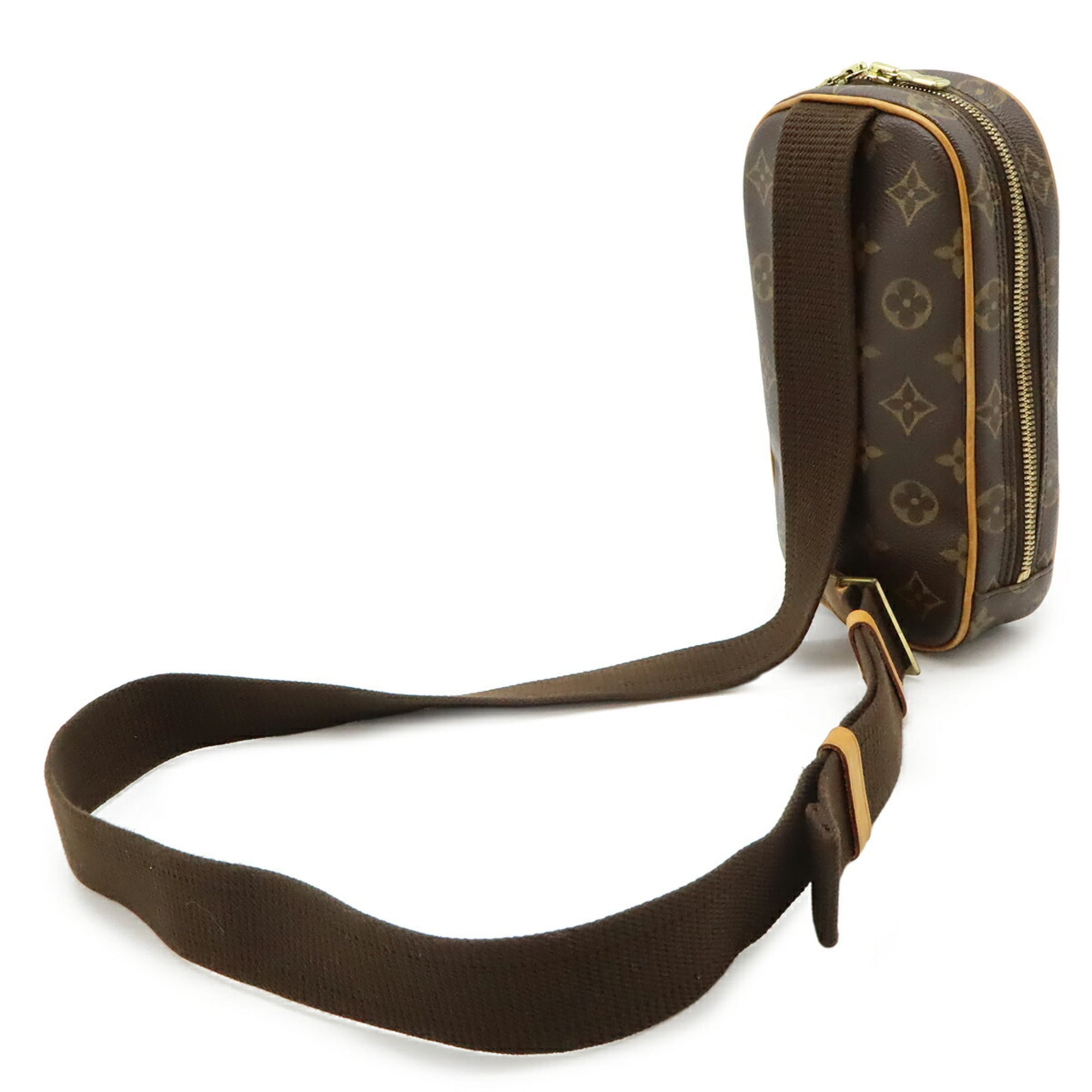 Louis Vuitton Brown Canvas Pochette Shoulder Bag Sling Bag (Pre-Owned)